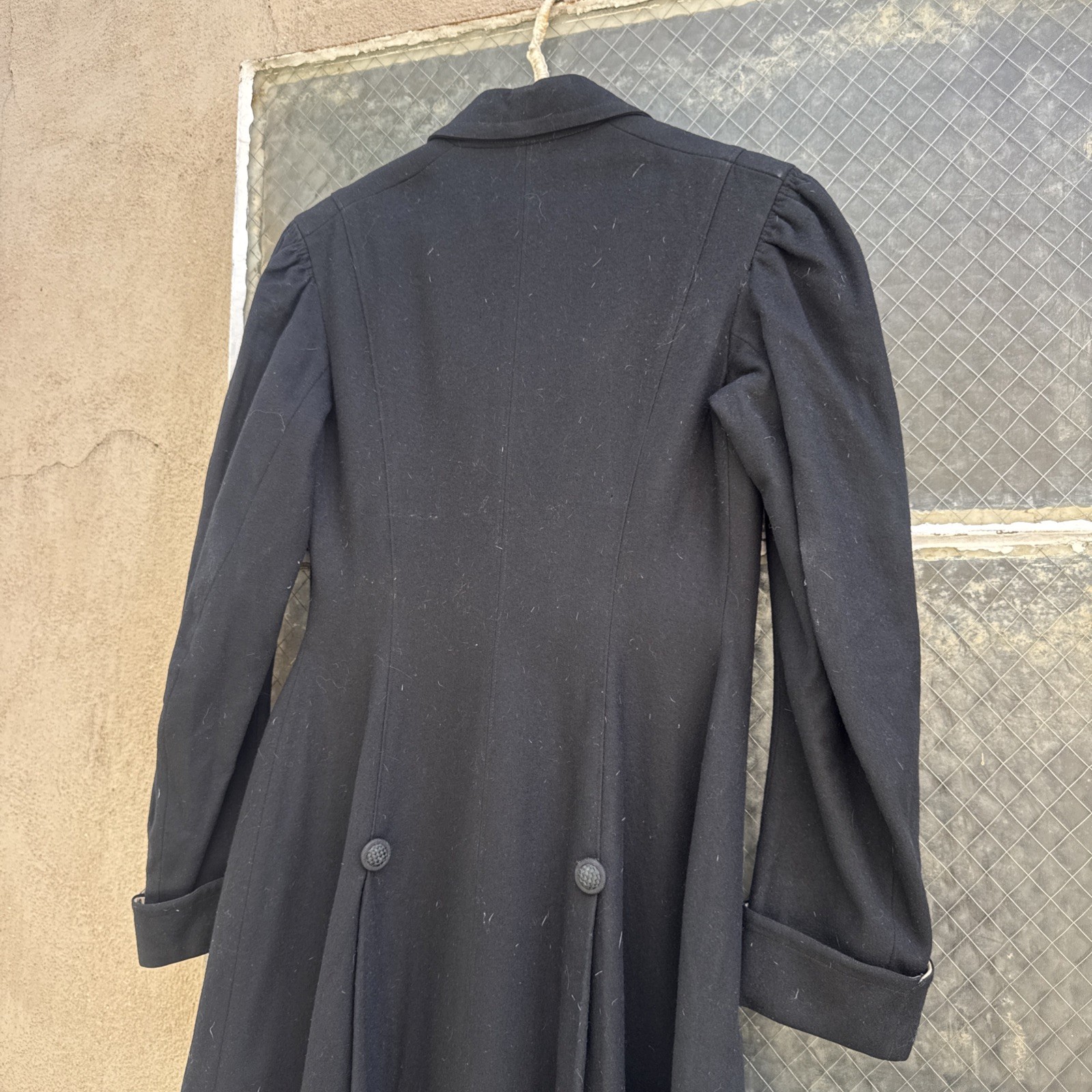 Antique Edwardian Coat Black Wool Riding Dress Jacket Victorian Vintage
