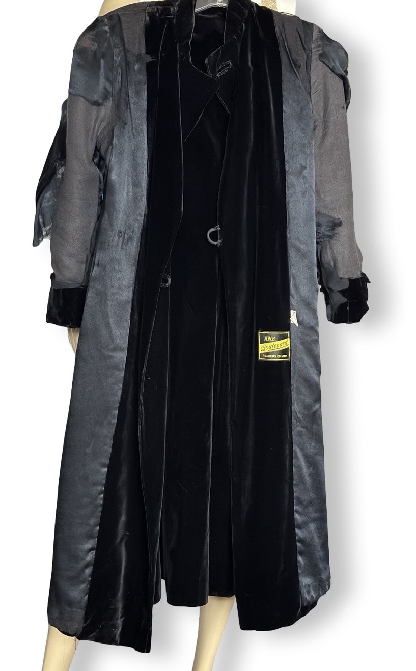 Edwardian Black Silk Velvet Coat Velours du Nord Sony Pictures Opera Jacket