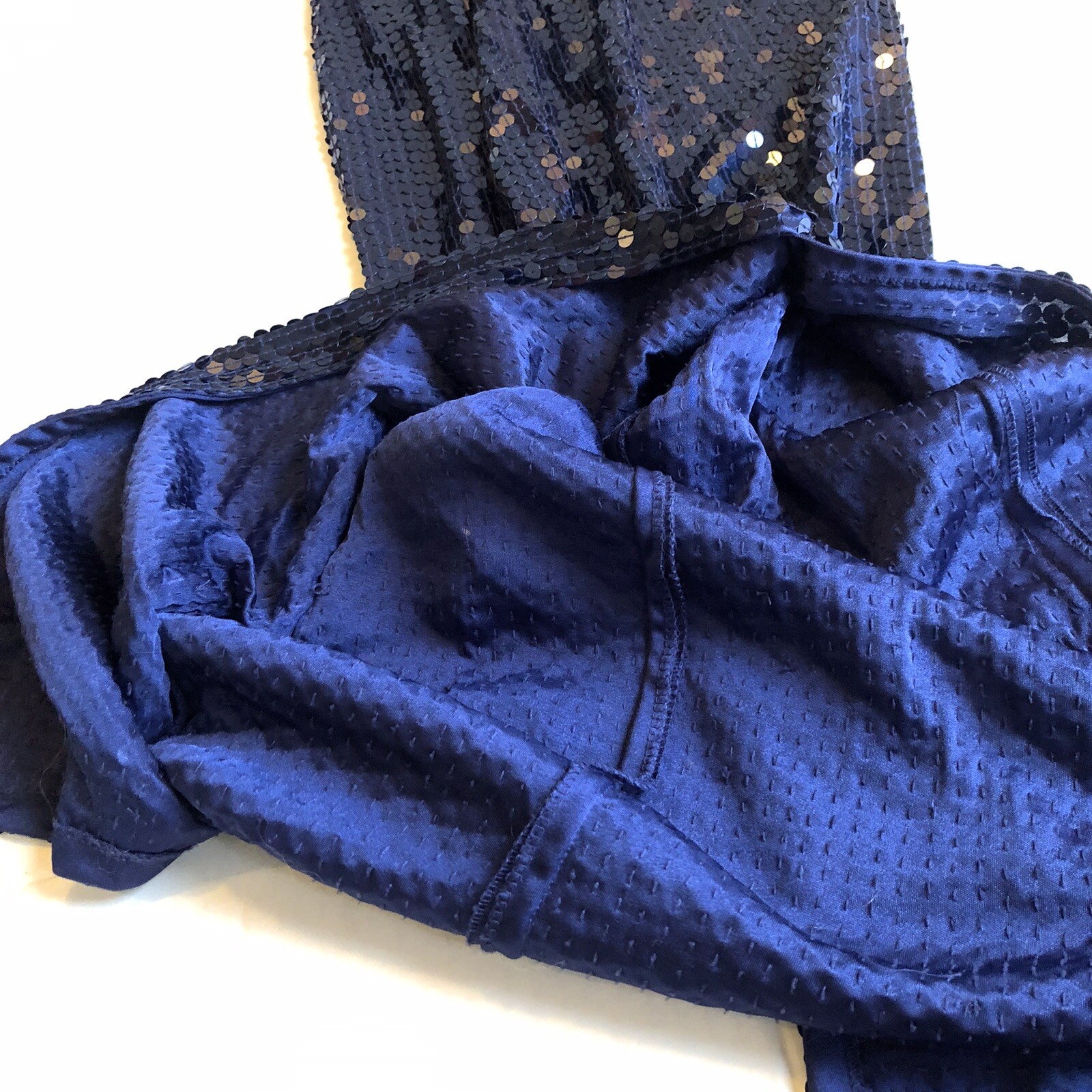 Lillie Rubin Exclusive Heavy Blue Mermaid Shimmer Sequin Beaded Dress VTG Size 2