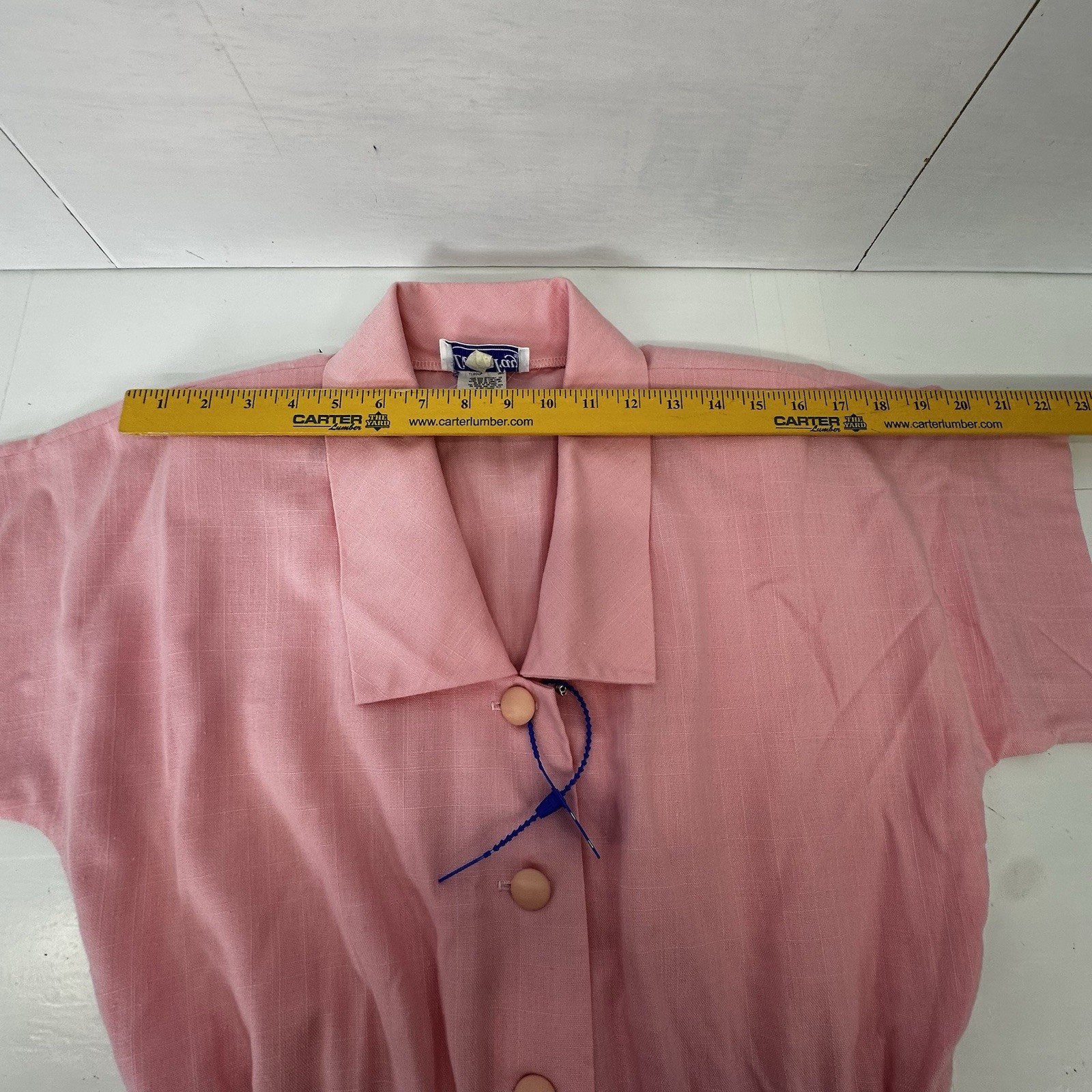 VTG Leslie Fay Womans Pink Shirt DressUSA Belted Pockets Cottagecore 90s 14 READ