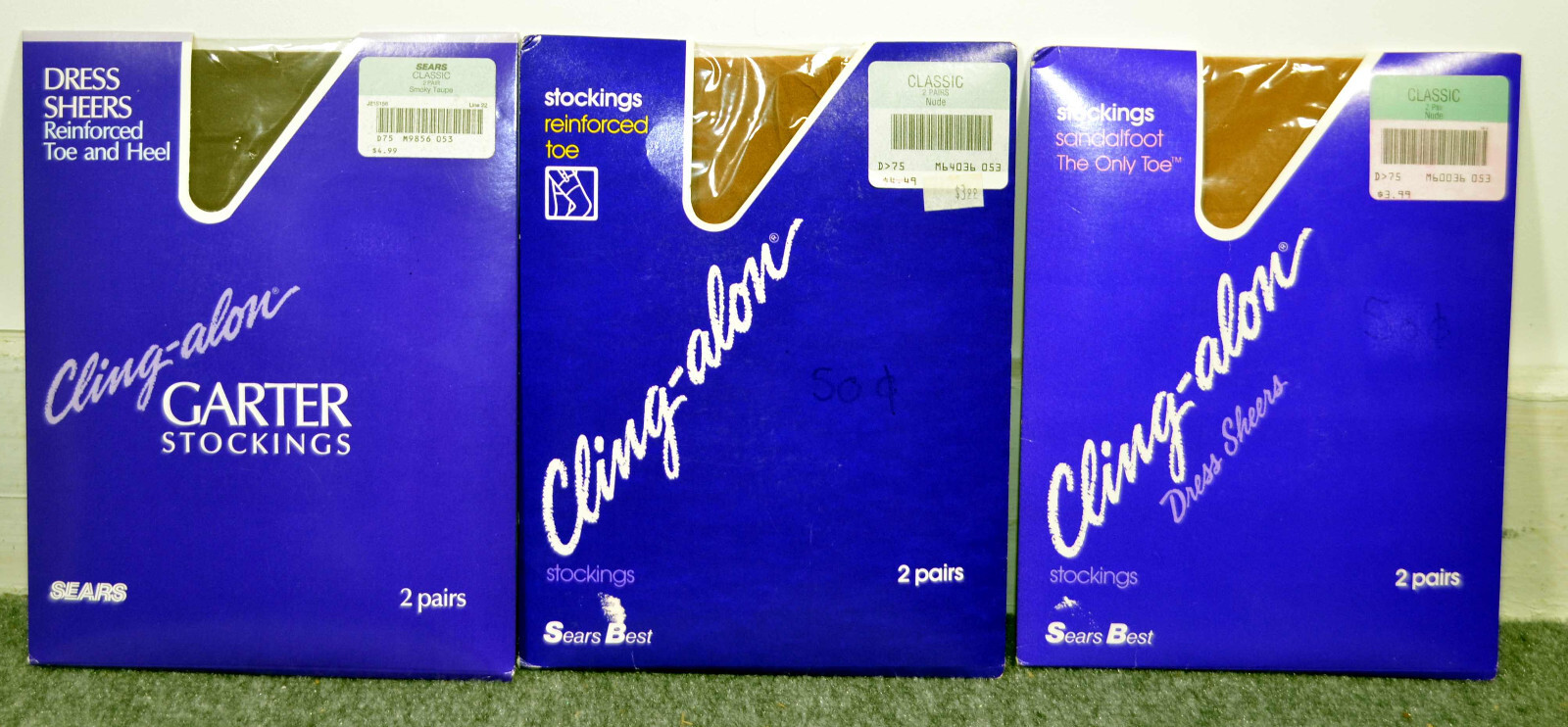 3 Classic Stocking Packs – 2 Cling-alon Nude & 1 Cling-alon Garter Smoky Taupe