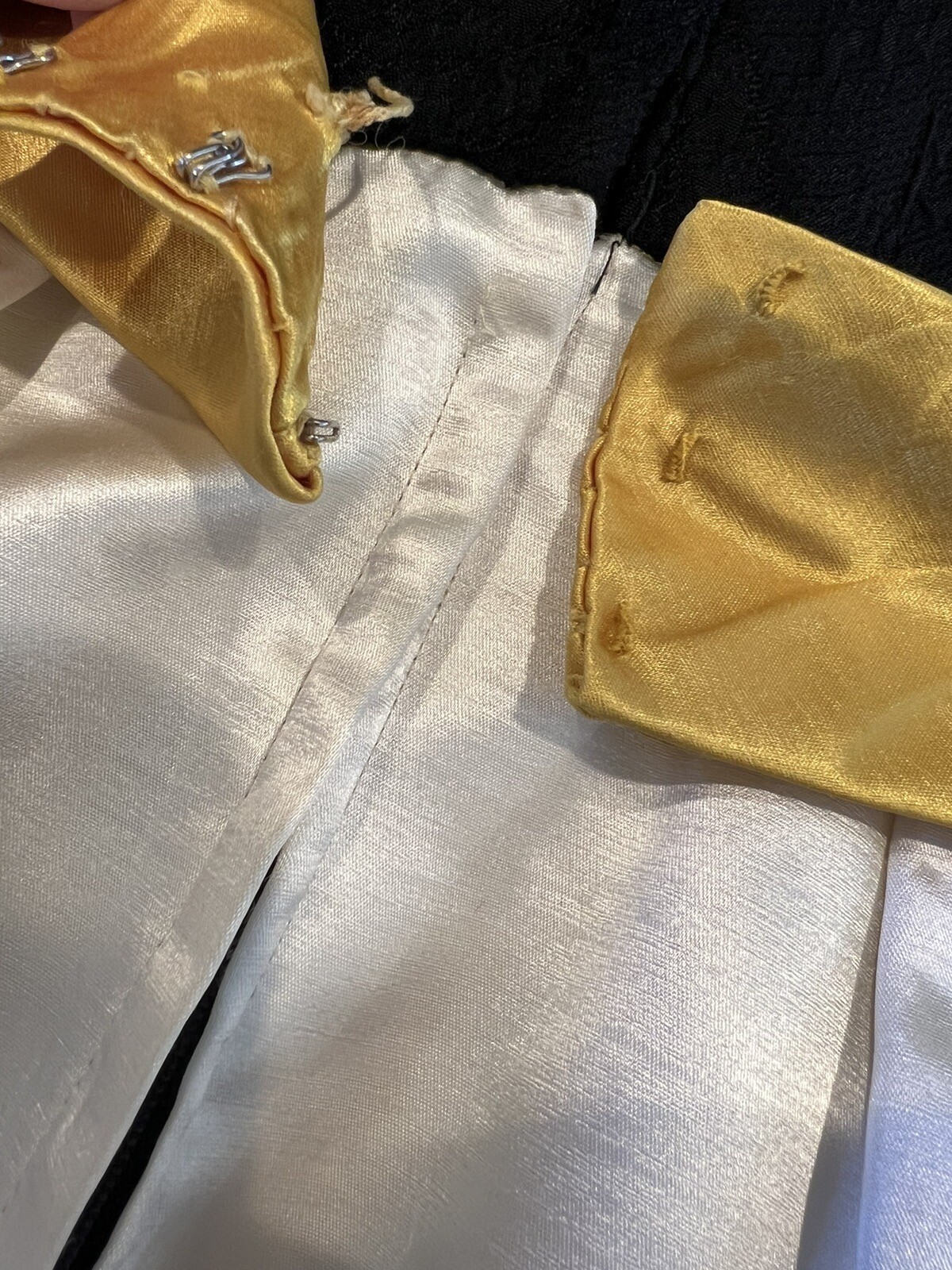 Vintage 1960s Cocktail Gown Dress Black/Ivory/Yellow Bow XS/S READ
