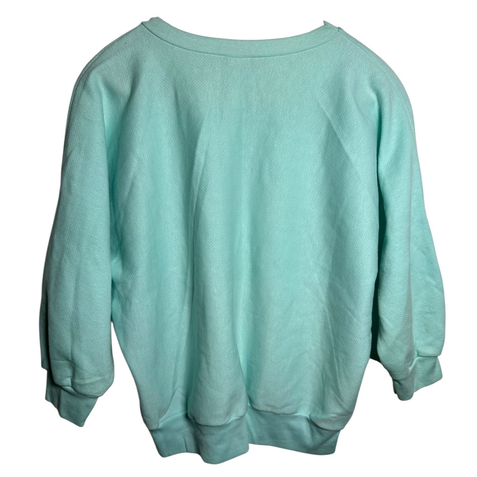 Electric Knit Co. Animal Blue Glitter Leopard Sweatshirt Medium 80s 90s Vintage