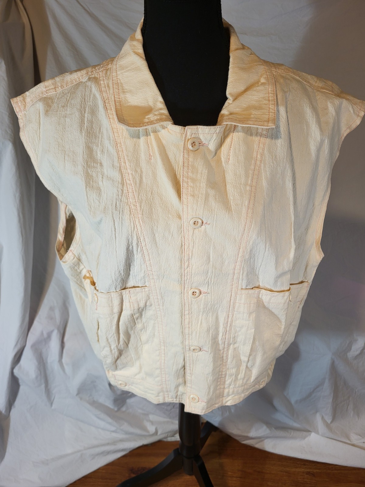 Vintage Organically Grown Size Large Peach Pink Cotton Vest