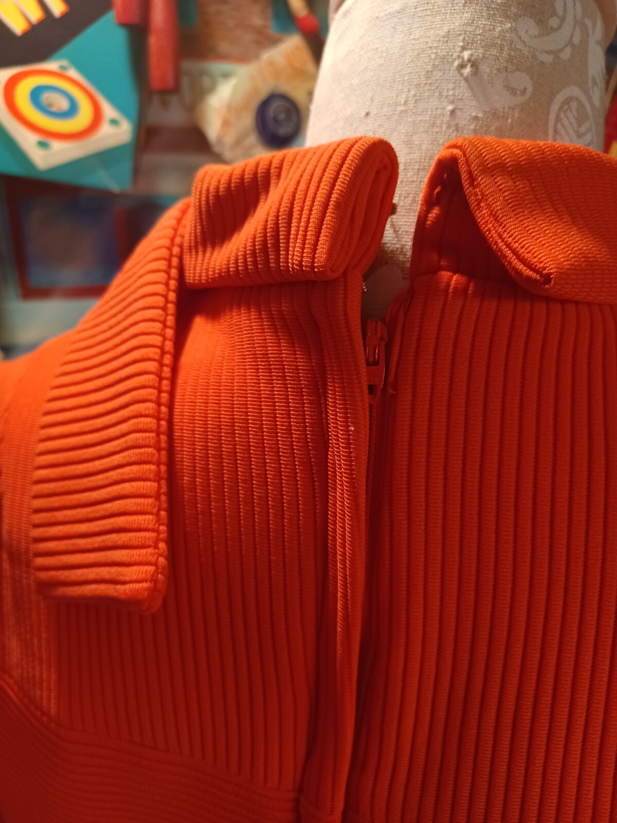 Vtg Mid-century 1960s Polyester Skirt Set UNION LABEL Orange Henry Lee MOD MCM