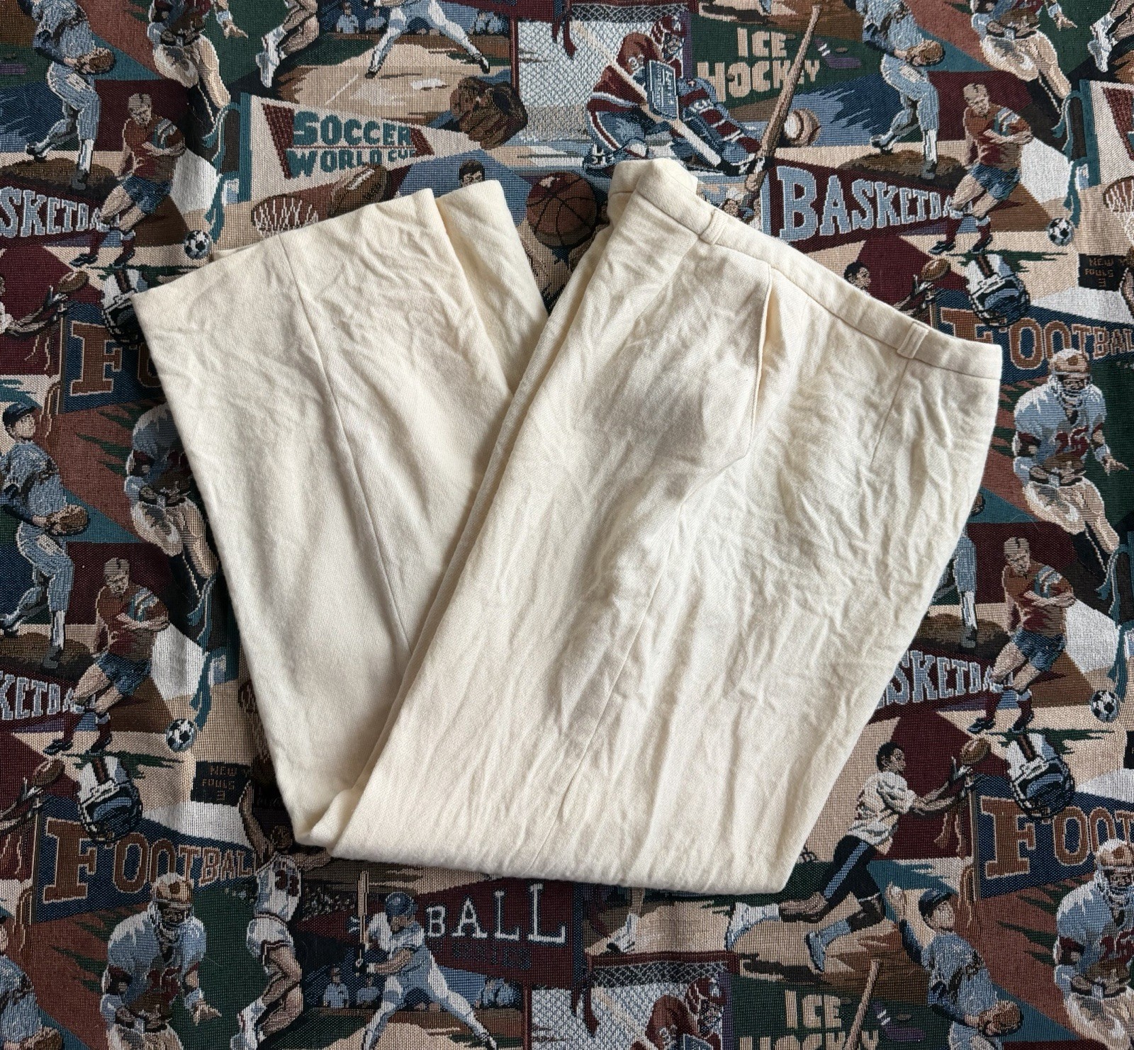 Vintage 80s Women’s Country Suburbans Cream Wool Pants Size 14 Made In USA