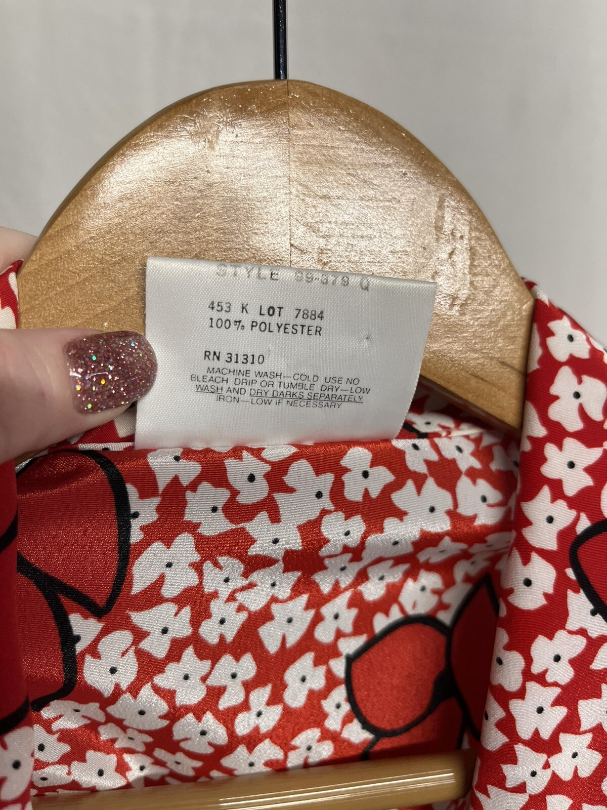 Vtg 80’s Paquette Too Dress Floral Color Red Size 8