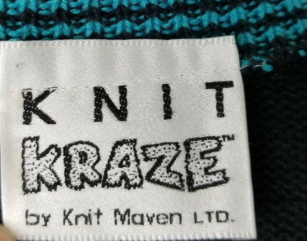 1990’s Vintage Knit Kraze by Knit Maven colorful V neck Women sweater size L