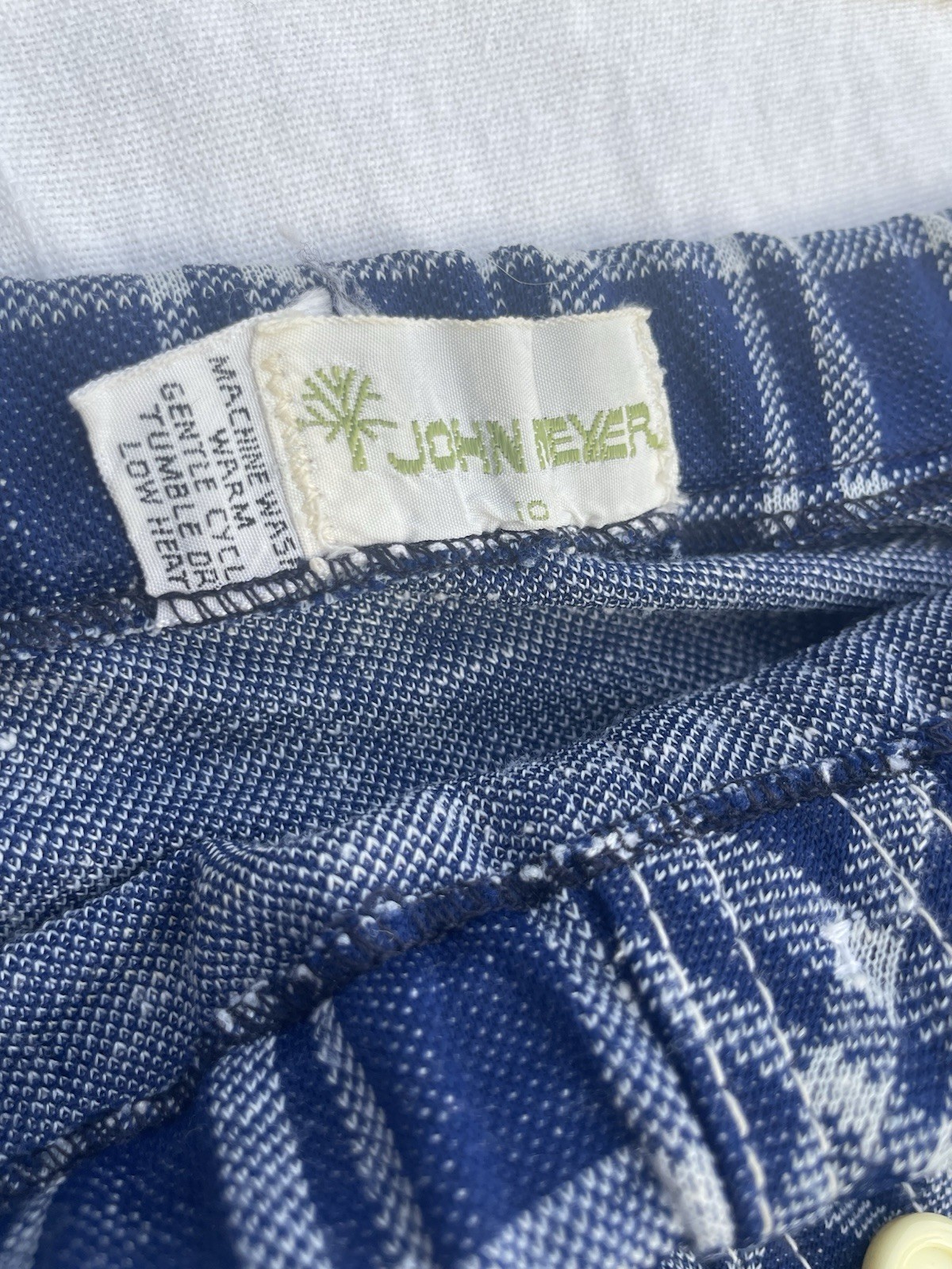 Vintage Blue White Preppy A line Midi Skirt 1960s Mod John Meyer Women’s 10