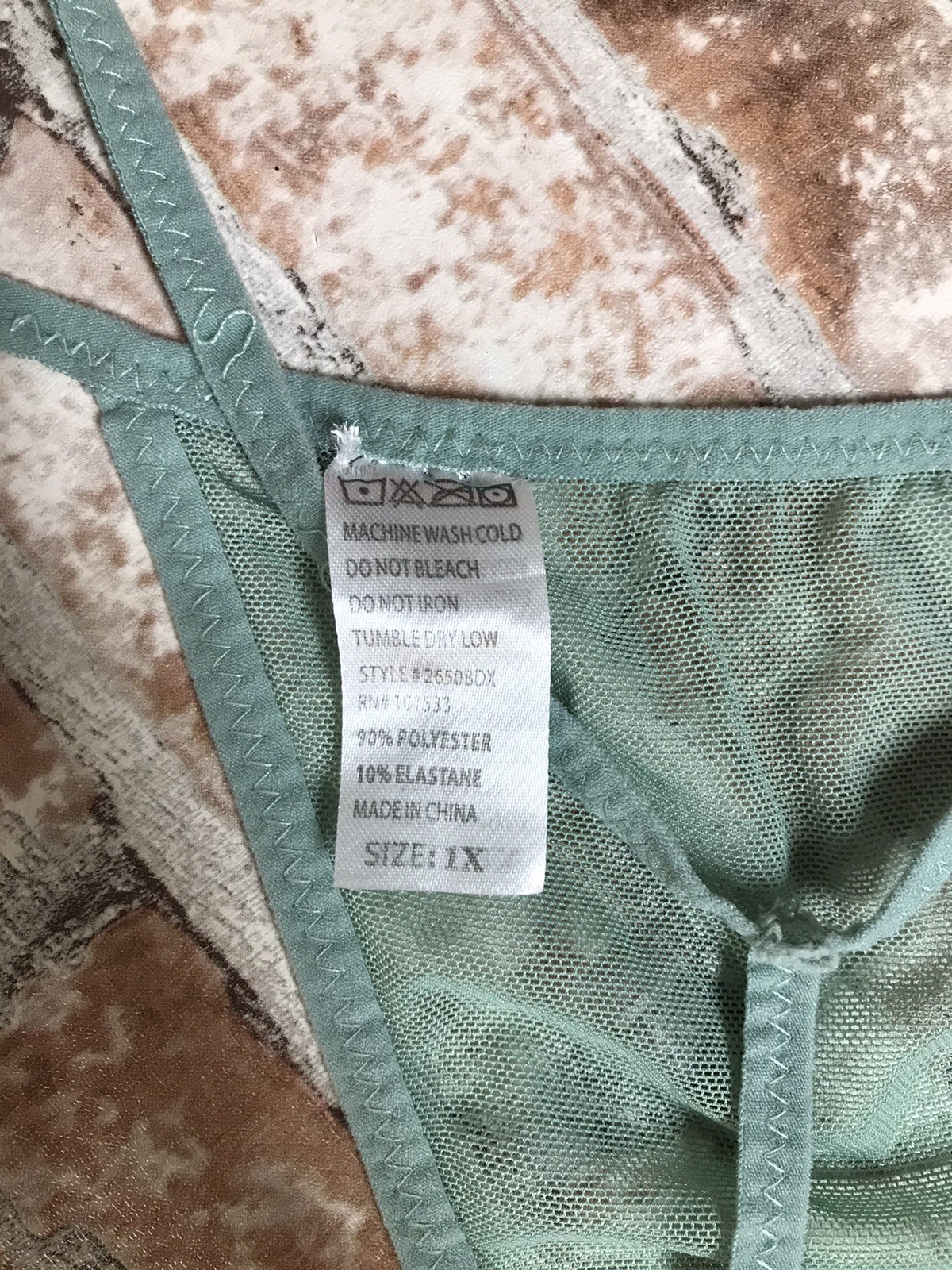 Mesh Sz X-Large Green Thong String Panties Underwear Strappy Underwear