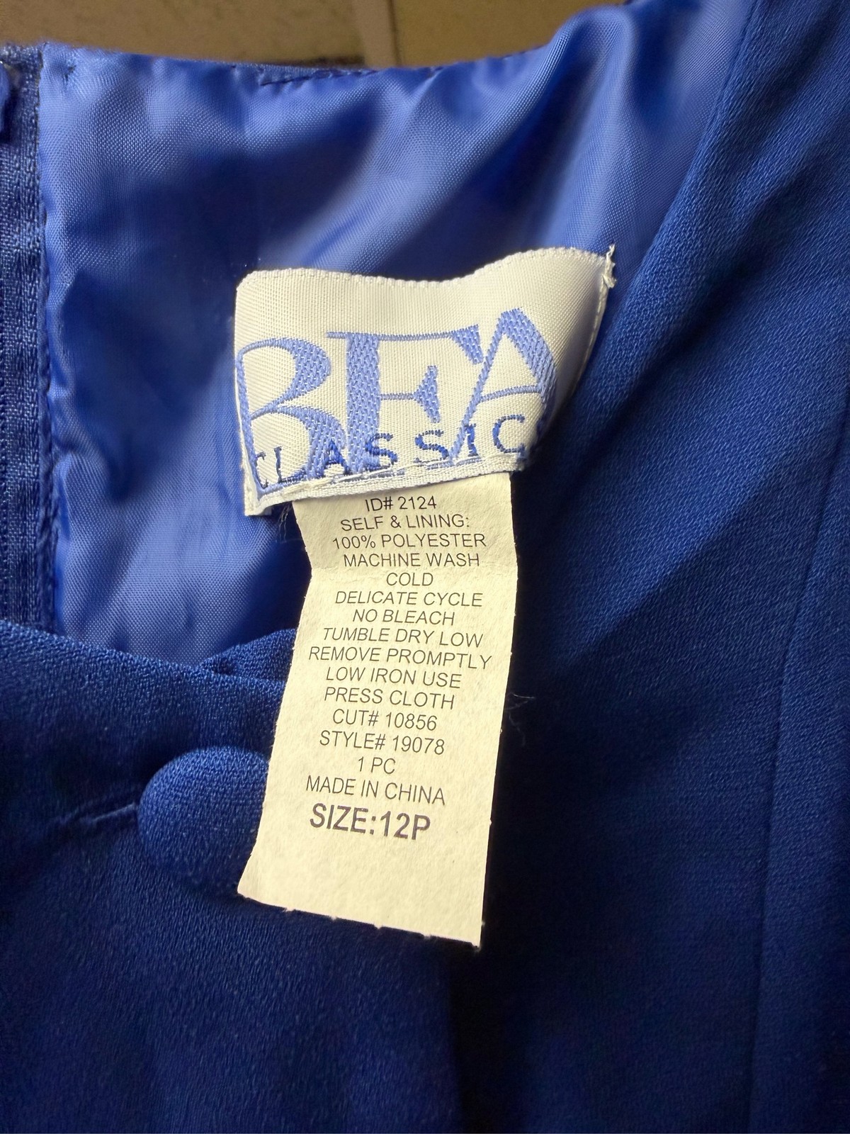 BFA Classics Women’s Blue 2pc Skirt Set Button Front Pleated 12P