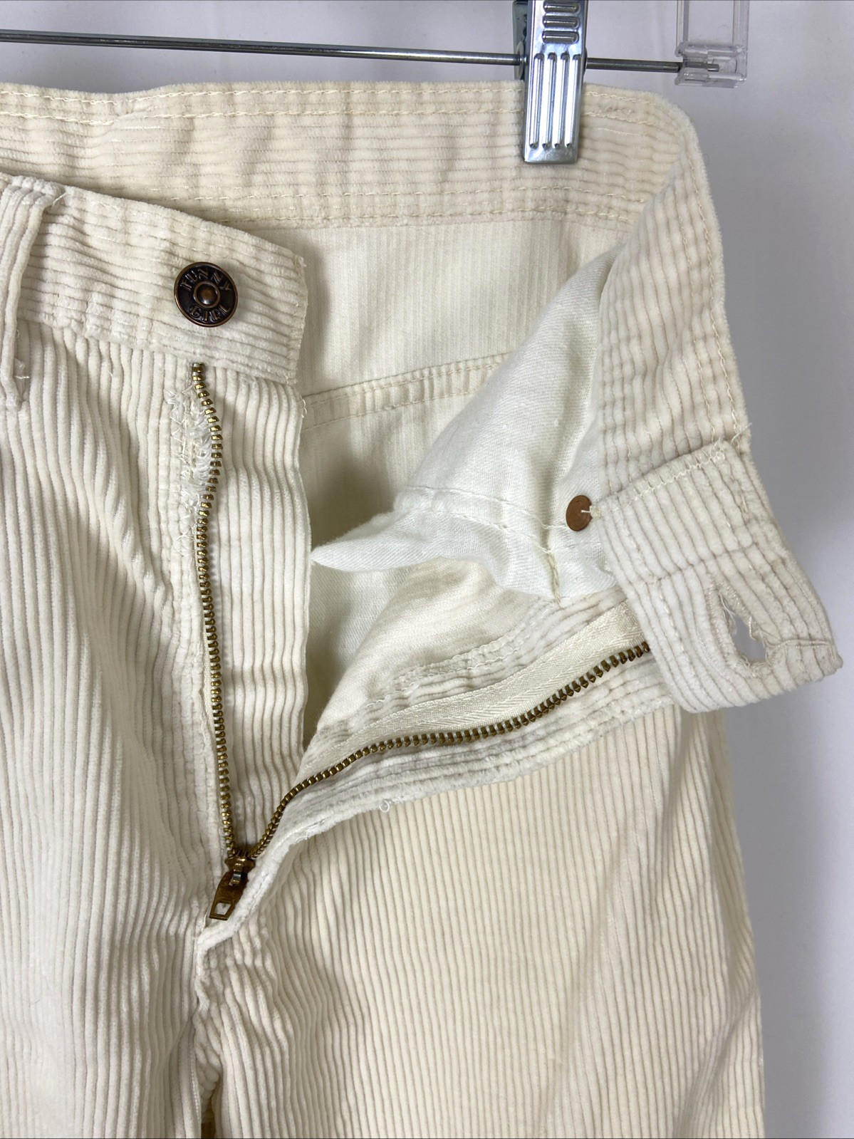 Vintage Funny Girl 70’s Women’s Corduroy Beige Pants Size 9/10 Tall 23″x32.5″