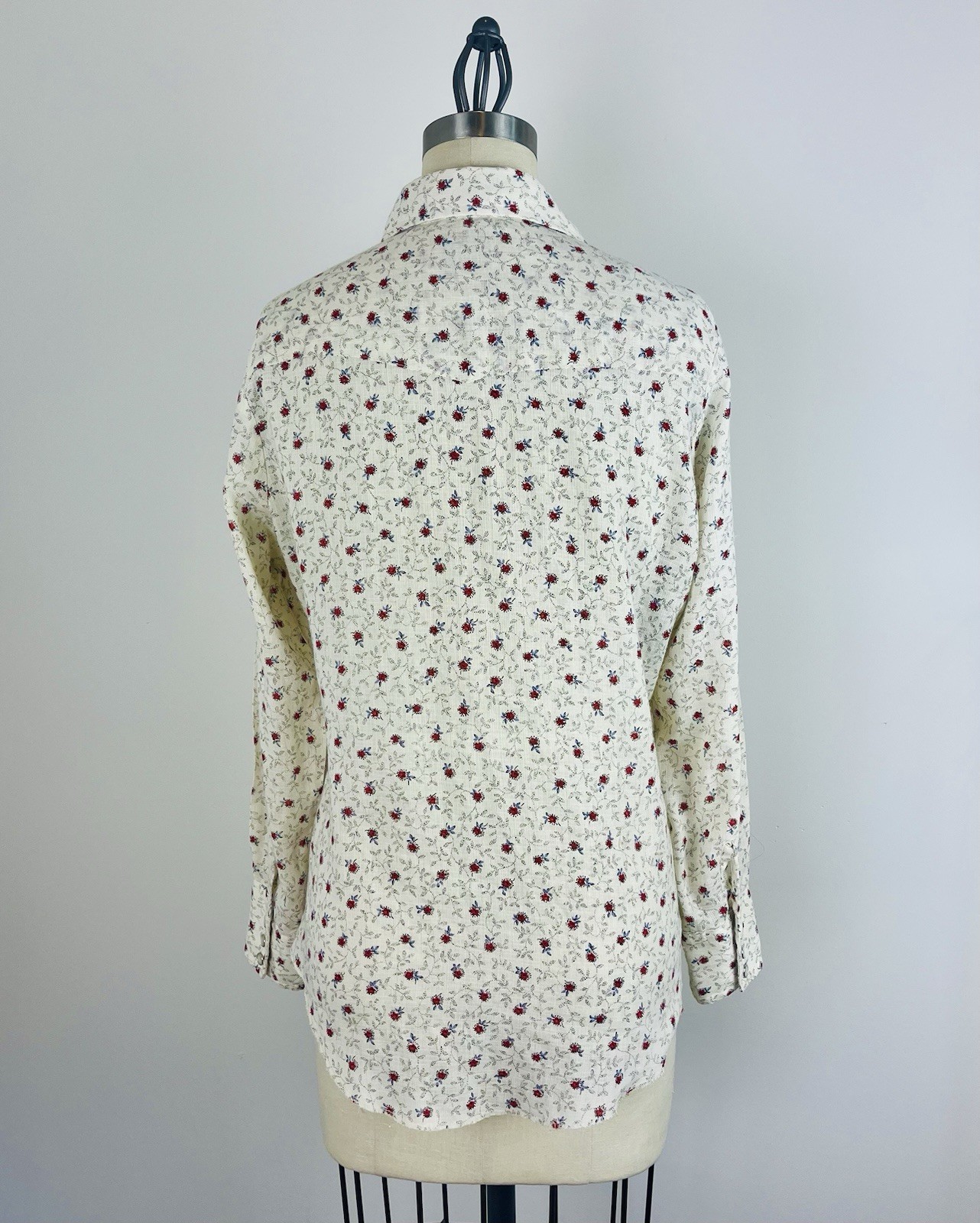 Vintage 70s Dee Cee Brand Floral Country Western Pearl Snap Rodeo Shirt S/M