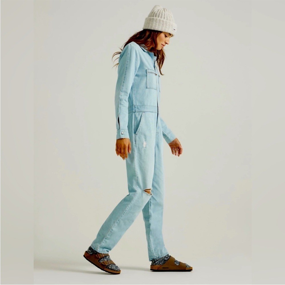 Lee Jeans Women’s Vintage Modern Union-Alls NWT Size S $158 Denim Barely Blue