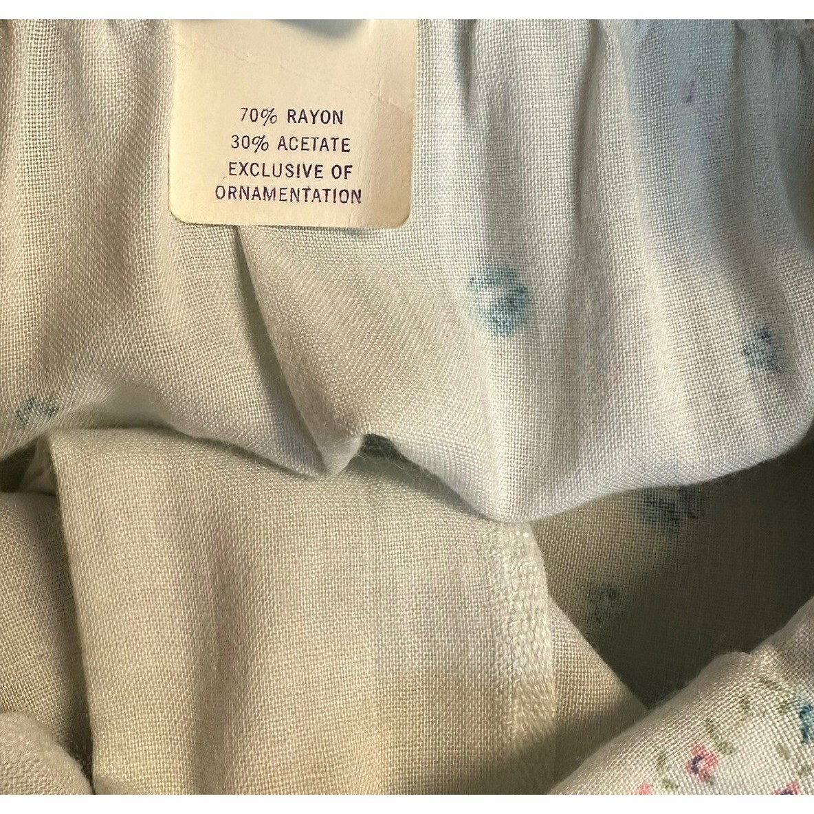 Vtg Dainty Floral Nightgown Dress Lace Peterpan Collar Prairie Cottagecore L NEW