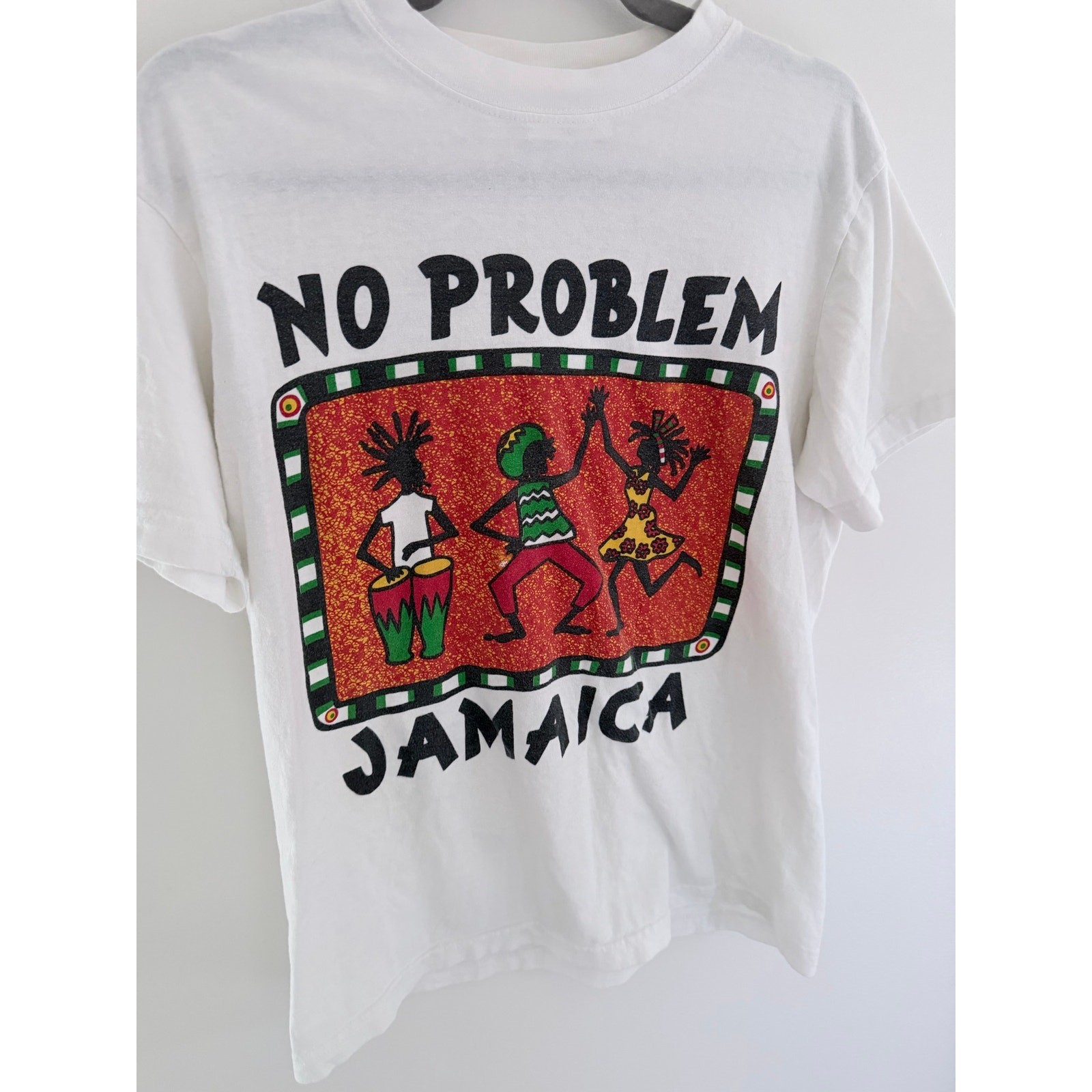 Vintage 90s Casual Gear Reggae T’s Jamaica „No Problem” T-Shirt-Size S