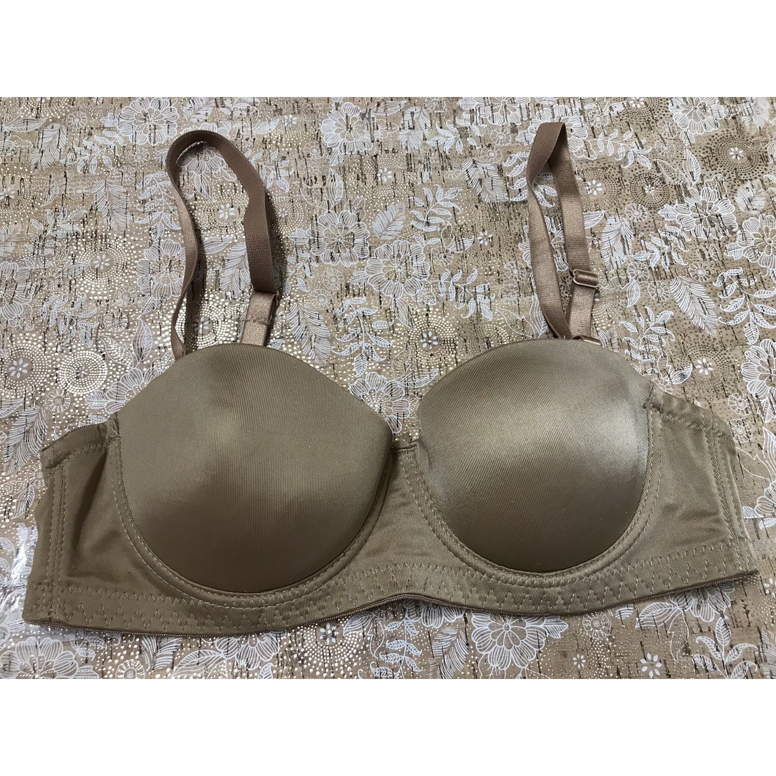 Vintage Cafe Mocha Innocense Multiway Strapless Lightly Padded Underwire Bra 34B