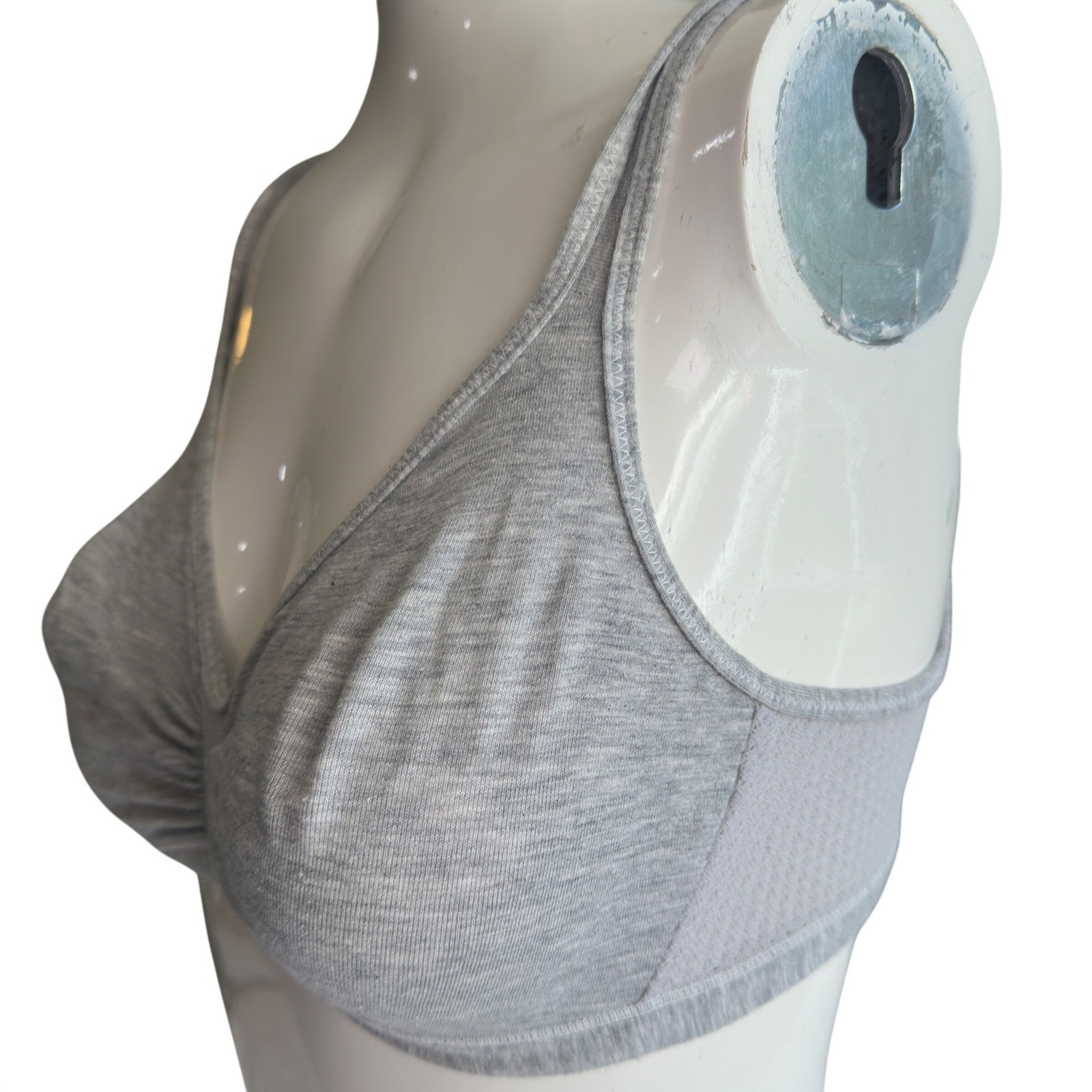 Warner’s Bralette Vintage 90s Gray Cotton Blend Heathered Wireless 36 A-B-C