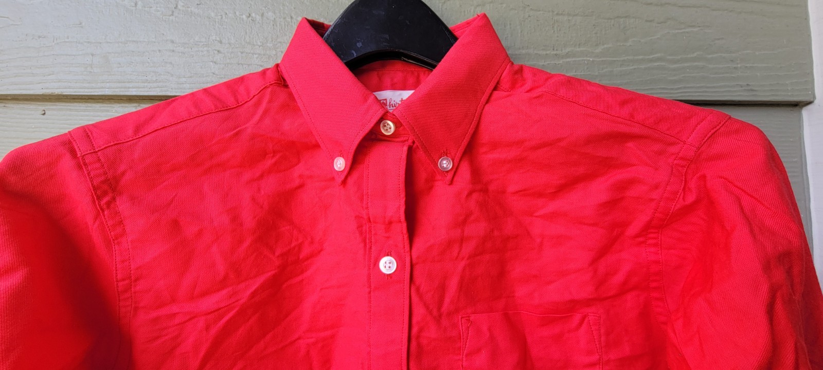 UNWORN Vtg 50’s Womens Bright Red LS Cotton Rockabilly Top Blouse NOS SZ 34