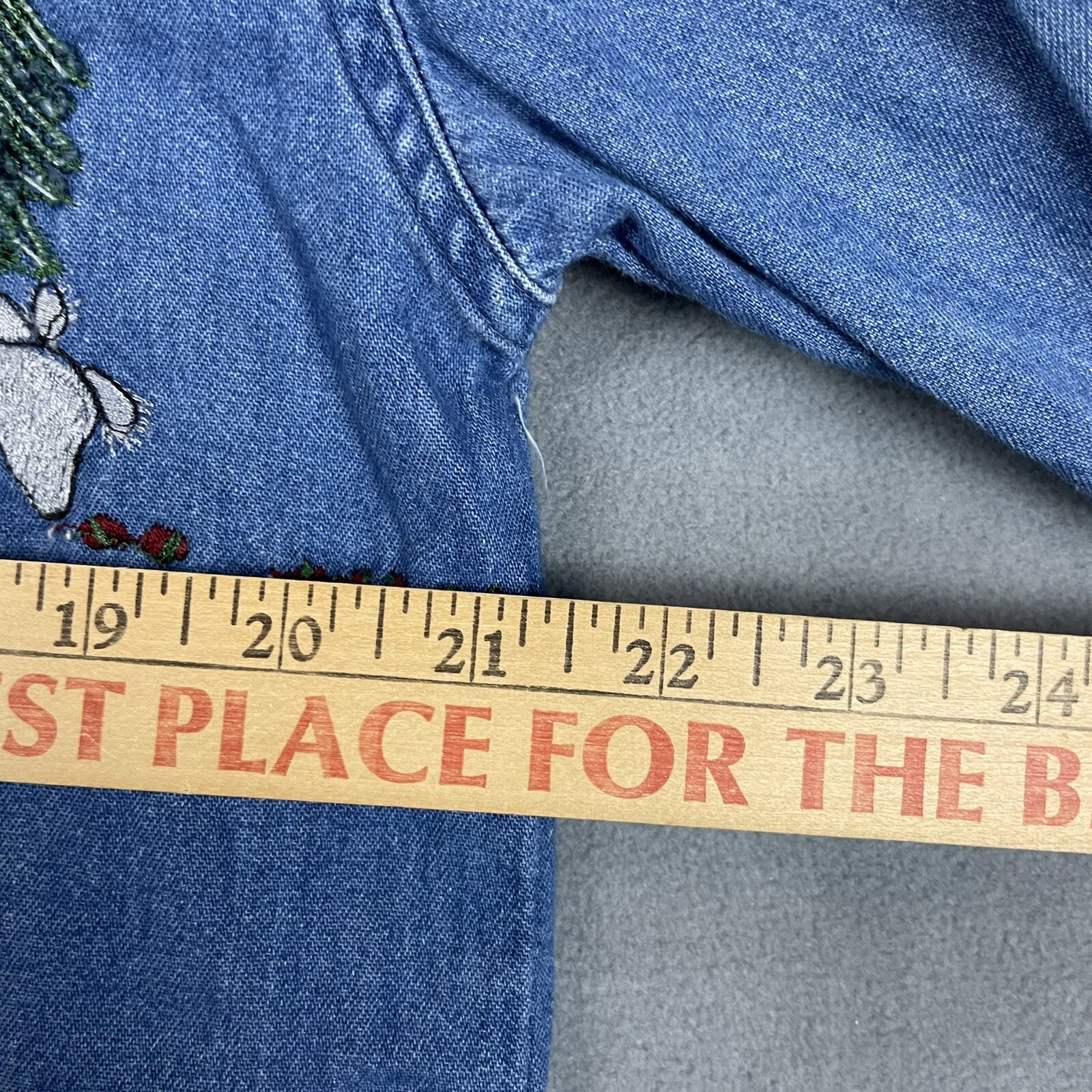 Paul Harris Design Vintage Noah’s Ark Denim Shirt Cross Stitch GrannyGore 90s