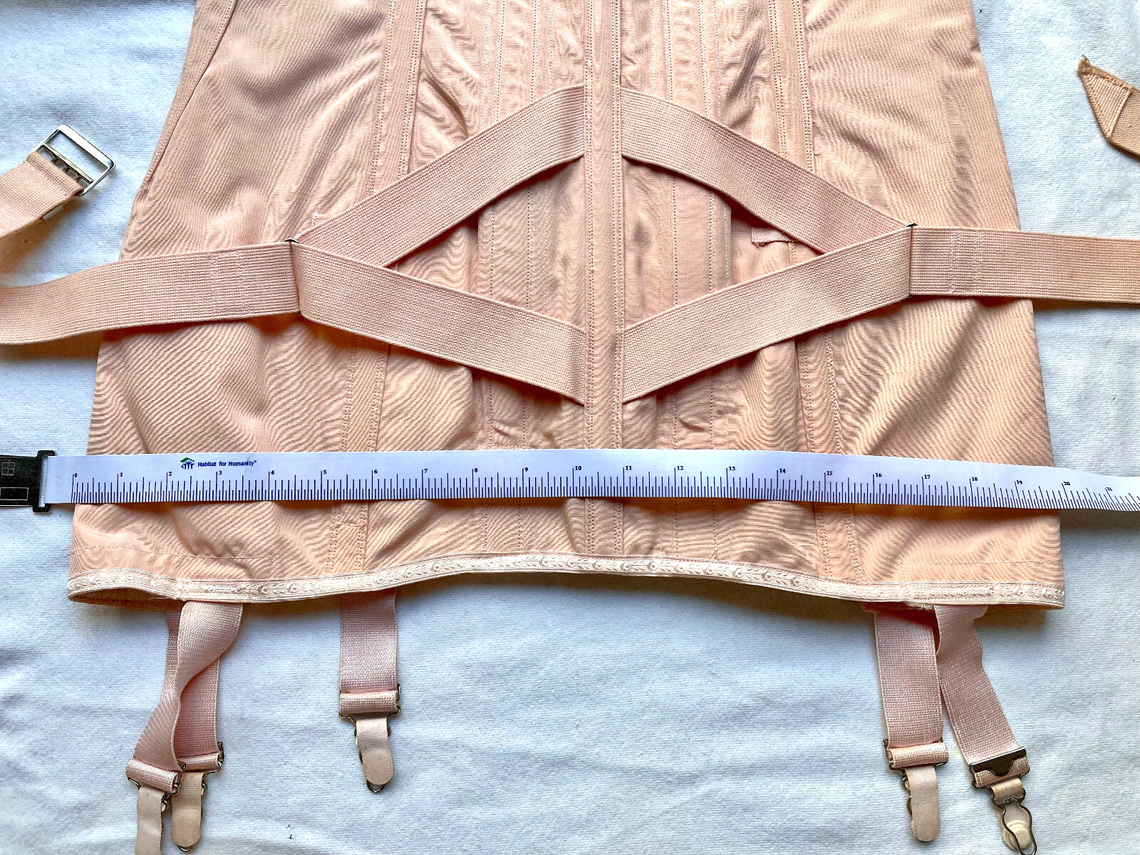Vintage Corset Girdle Lumbar Surgical Spinal Support Orthopedic 6 Brace Garters
