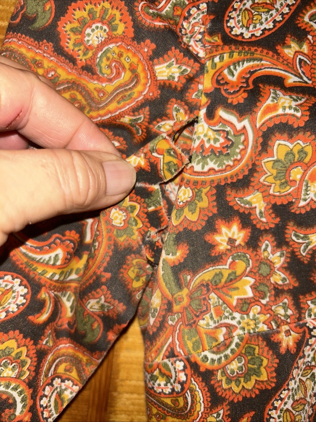 VTG 1970s Floral Prairie Maxi Dress Handmade Full Circle Skirt 3/4 Sleeve SZ S