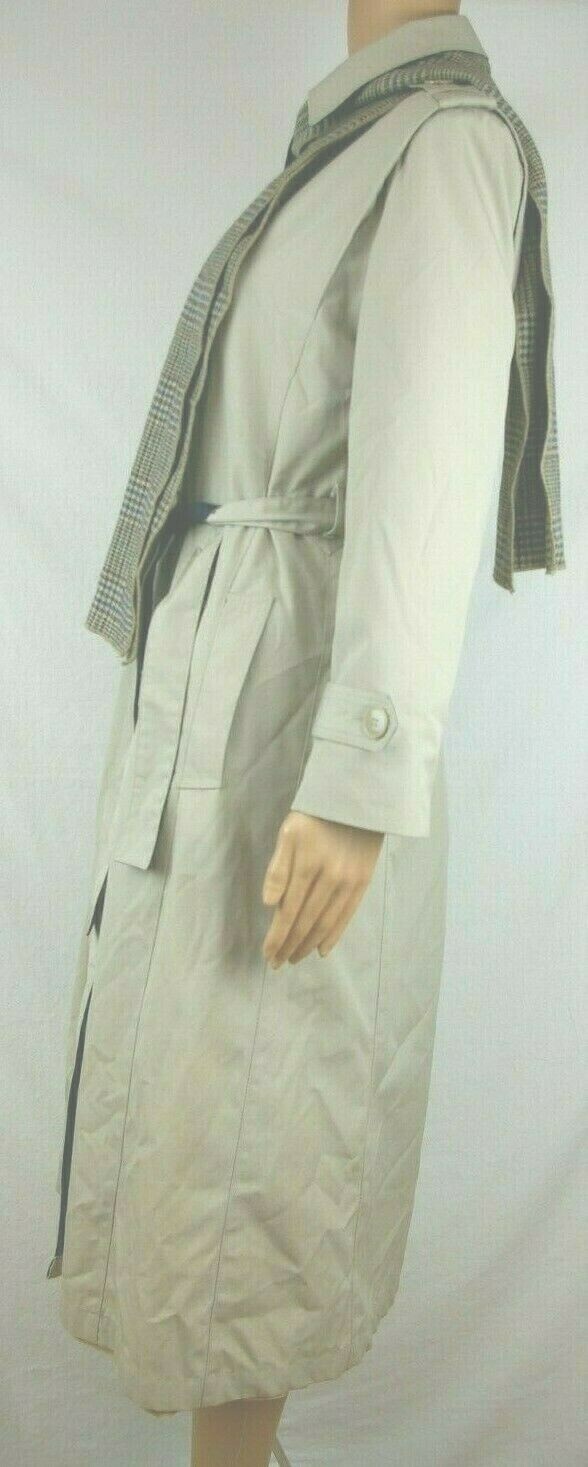 Townhouse Khaki Trench Coat Removable Wool Blend Liner and Scarf Women’s Size 6