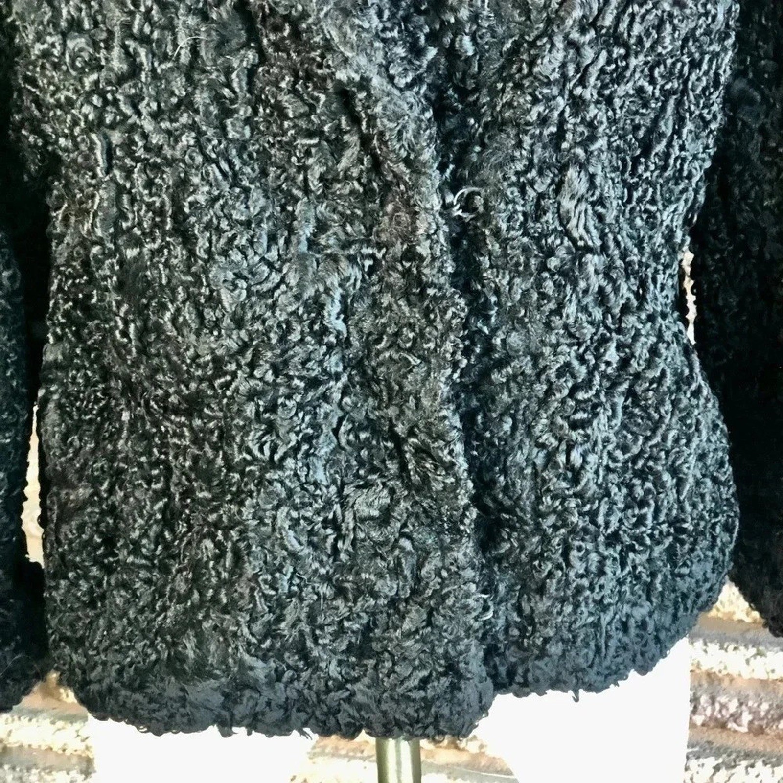Voula Mitsakou Greek Vintage Genuine Persian Lamb Cropped Opera Jacket