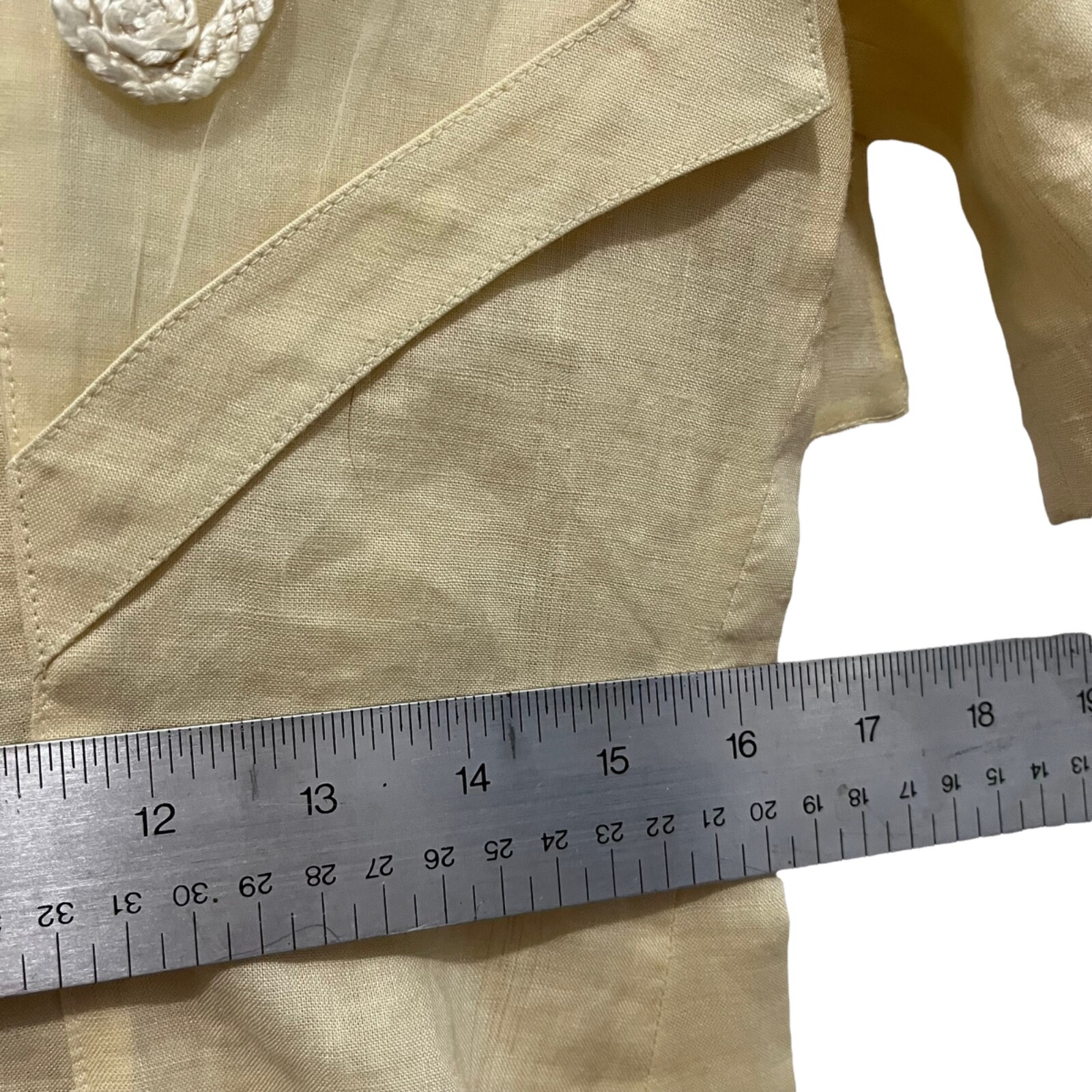 Anne French Shirt Women SZ 6 Church Easter Retro Tan Yellow Lightweight Romantic