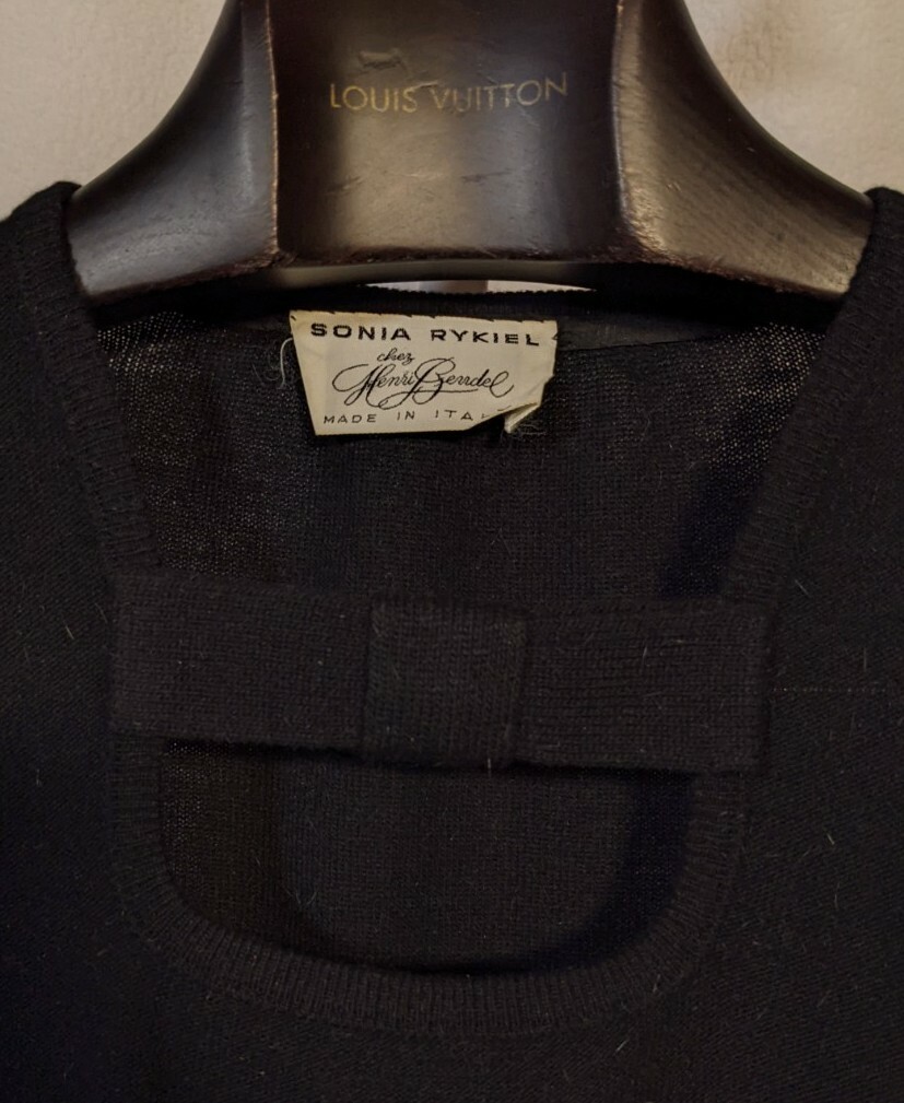 Sonia Rykiel Chez Henri Bendel Vintage 60s Mod Bowtie Deconstructed Sweater 38
