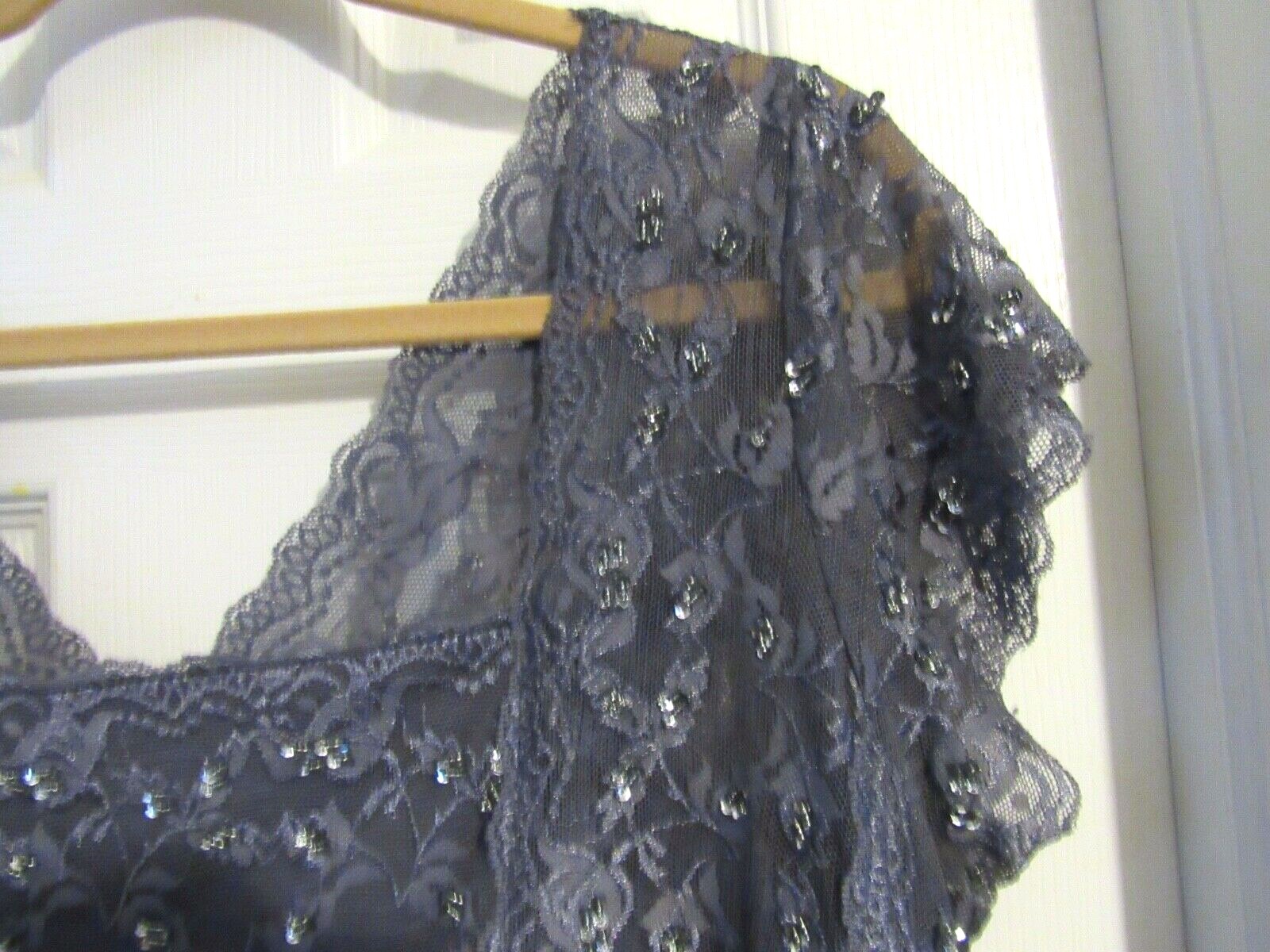 Onyx Nite Womens 18W Dress Evening Party Stretch Sparkle Lace Lined Cap Sleeve