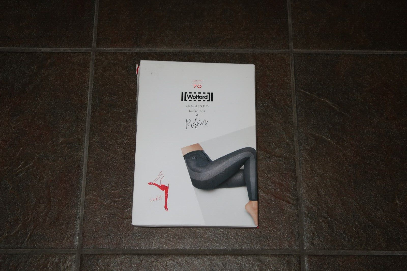 DISCONTINUED! WOLFORD Robin Leggings Denim Effect Size S Small Navy Opal Ash !!