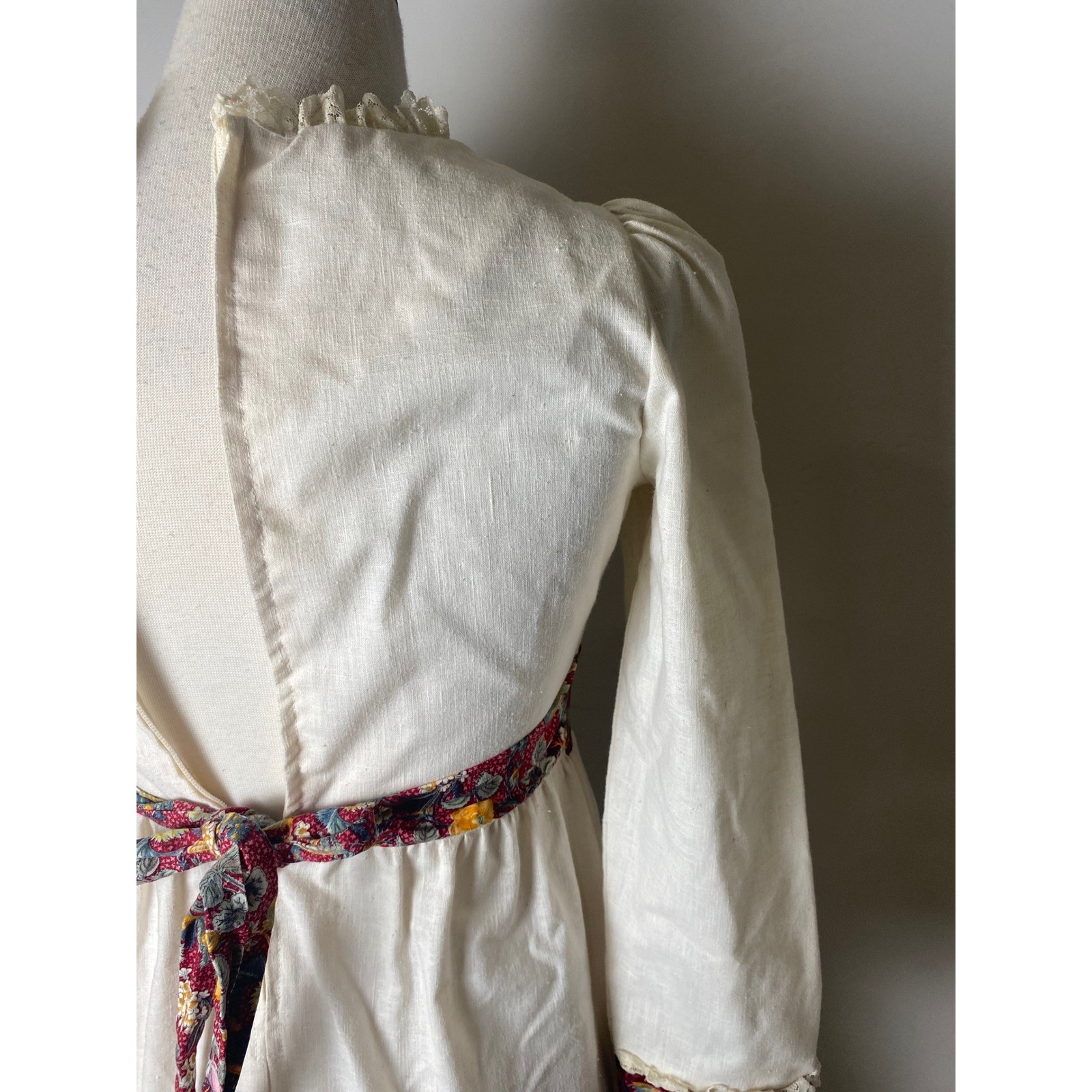 Joseph Magnin Bow Age Vintage 1960s Prairie Maxi Dress Prairie Boho Fesival