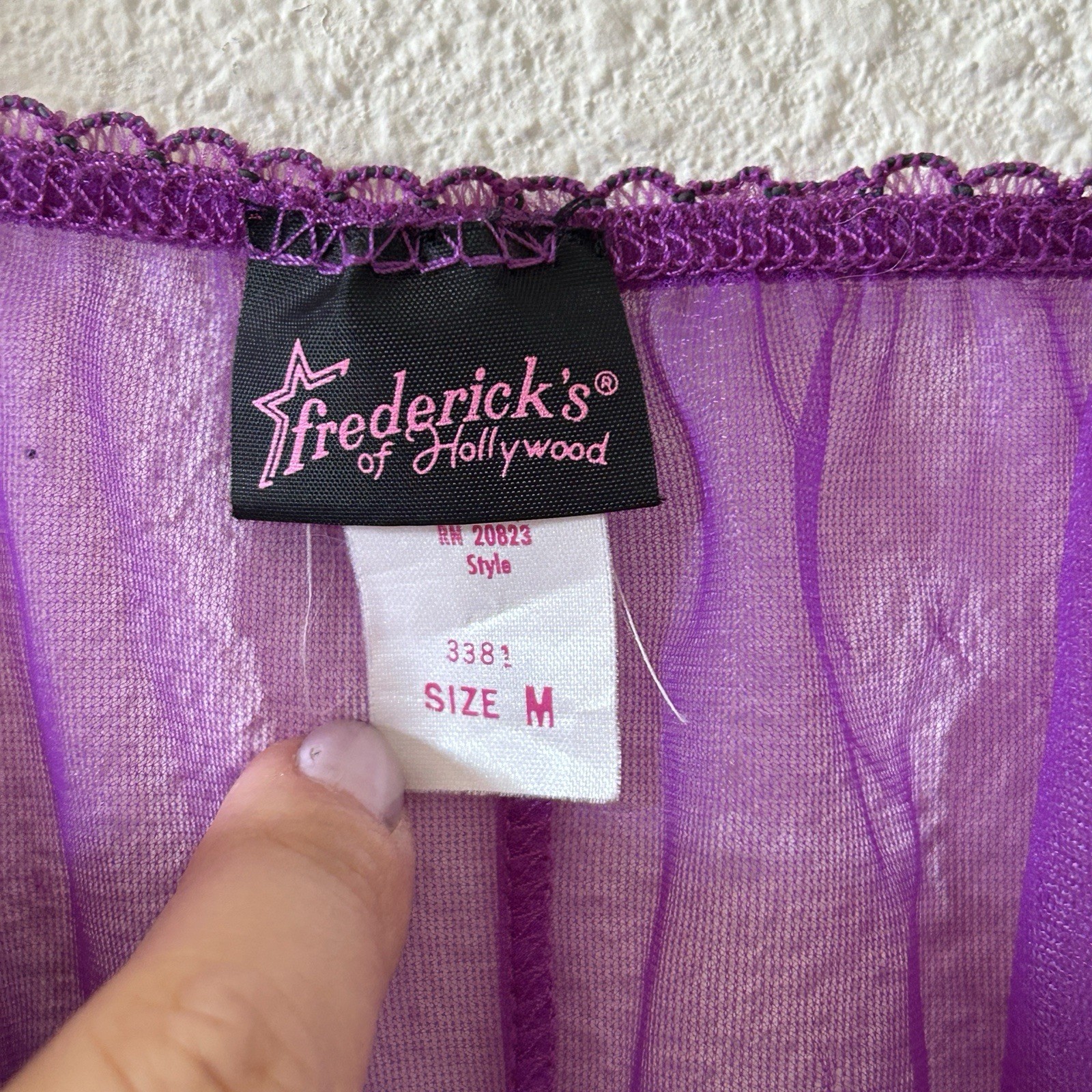 Fredrick’s of Hollywood Lace Coquette Sheer Peplum Cami Top Women’s Medium Sexy