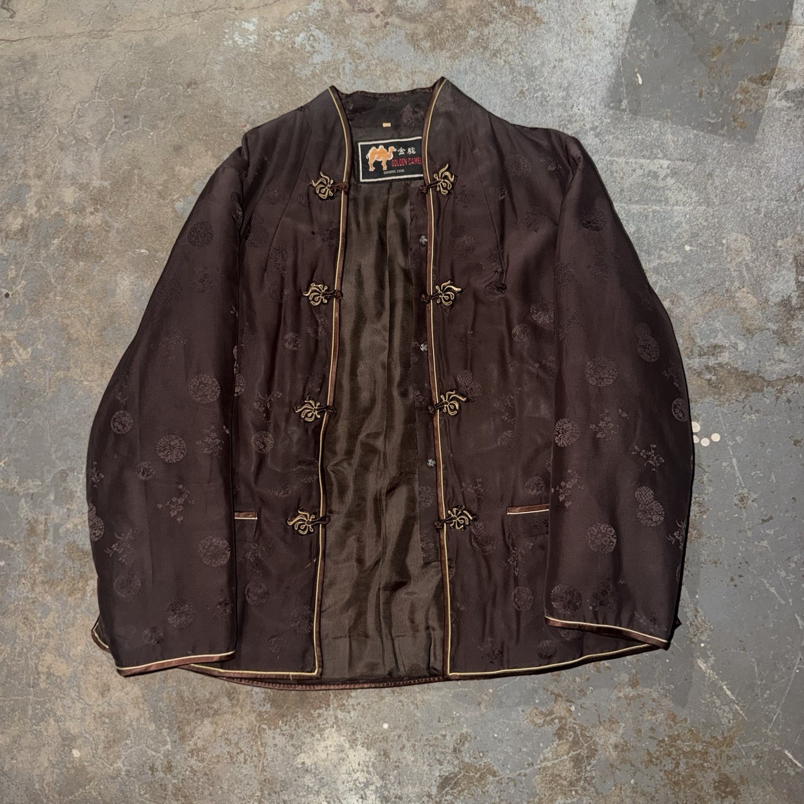 Vintage 1970s Golden Camel Shanghai China Silk Jacket – Size Medium