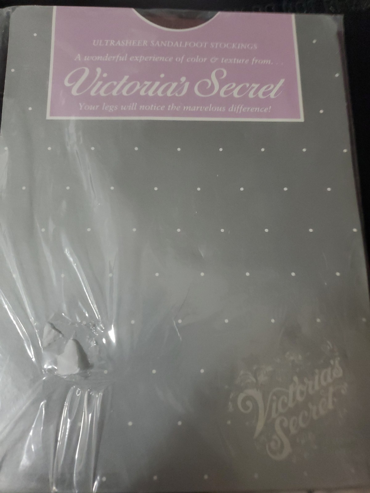 Victoria’s Secret Vintage Stockings Burgundy SZ B Ultra Sheer Sandalfoot 143-380