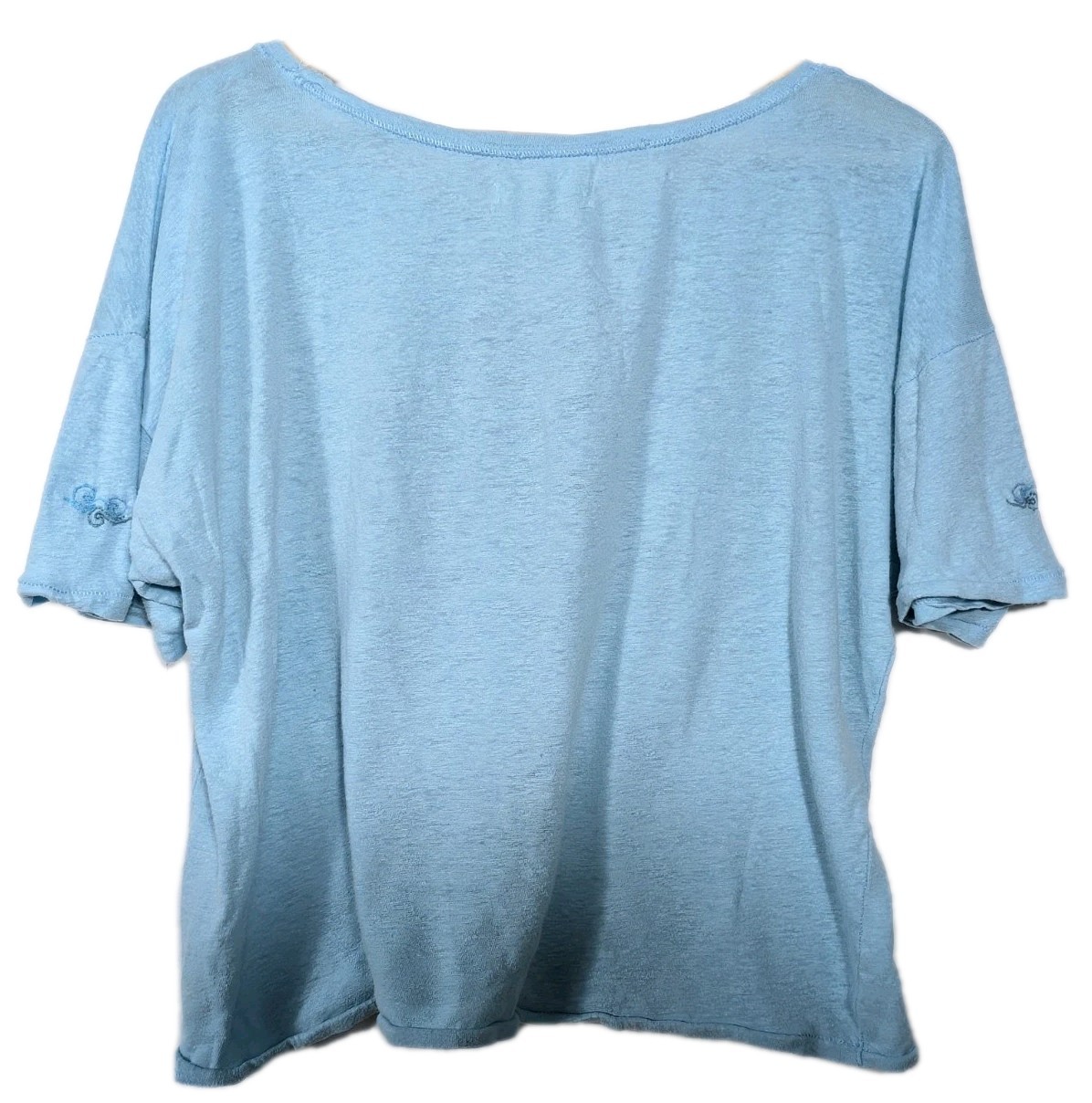 We The Free | Bora Bora Embroidered Map T Shirt Blue Womens Size Small