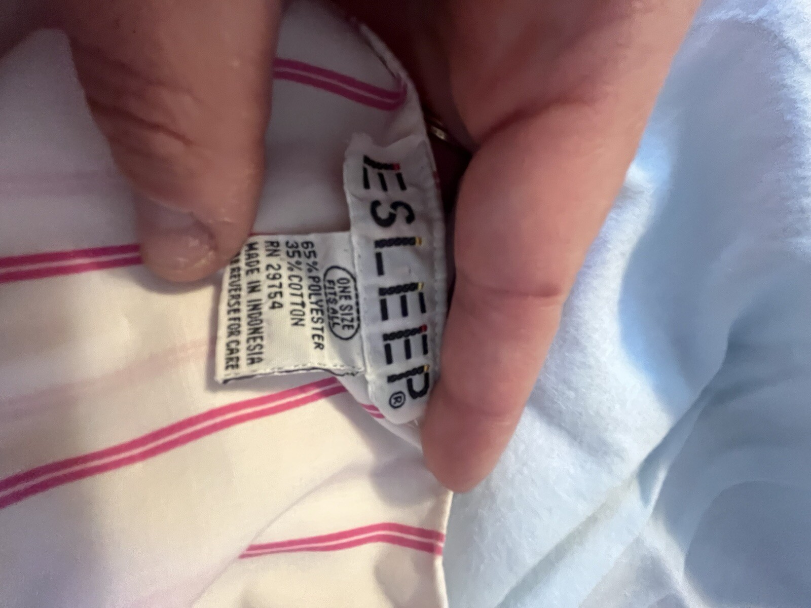 Vintage 90s Esleep Shirt One Size Fits All Baseball Pink Striped Baseball