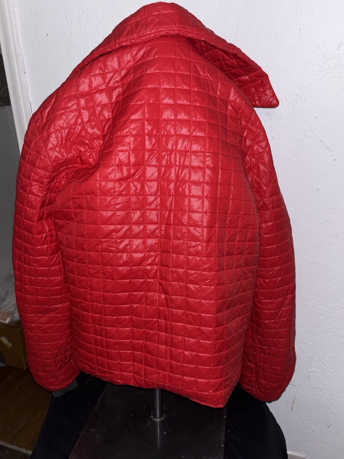 Vintage Red JacketDenim And Leather Accents Lined Interior Women’s L Men M