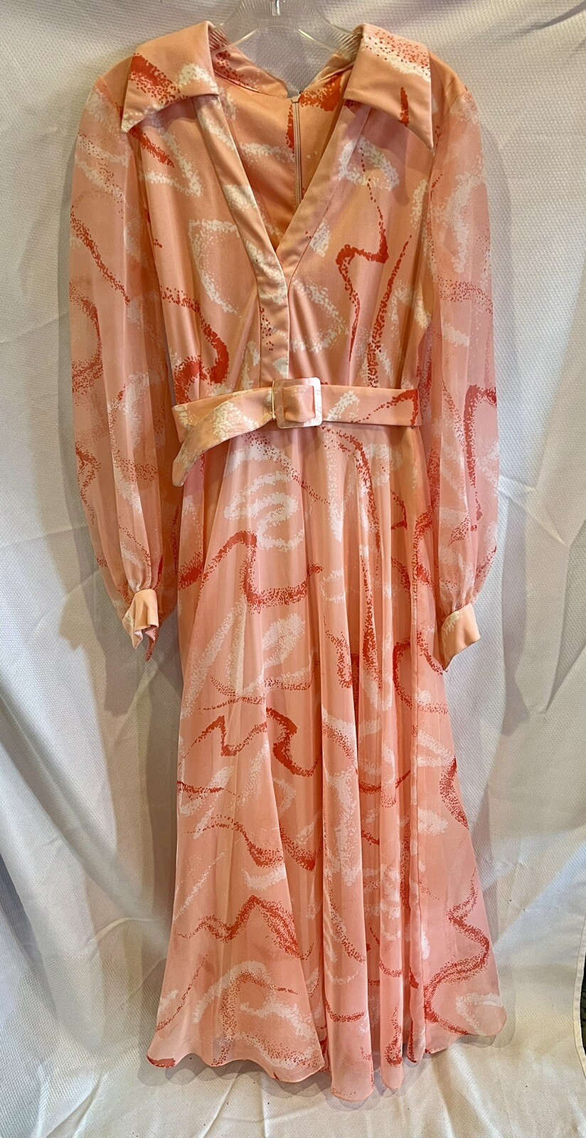Don Luis De España Mod 60s / 70s Vtg Multicolored Maxi Dress Sz 12 Needs Repair