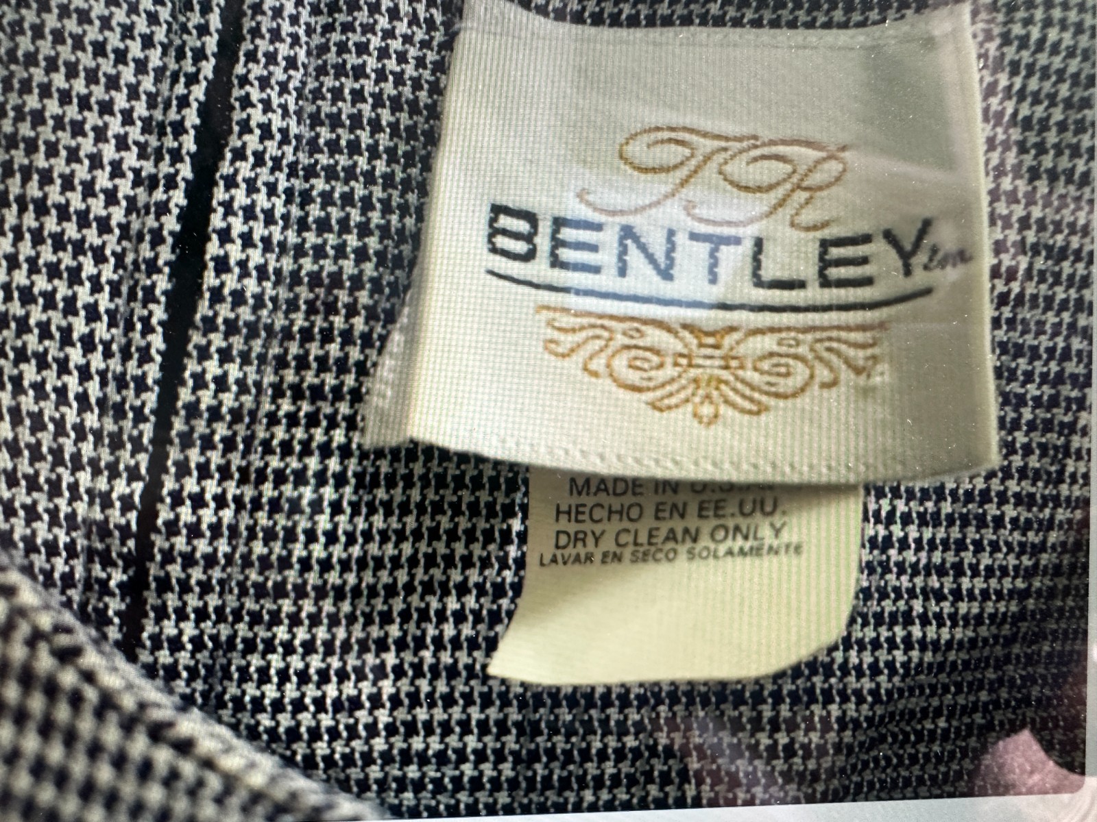 Vintage 1990s Blue and White Check Midi Dress TR Bentley
