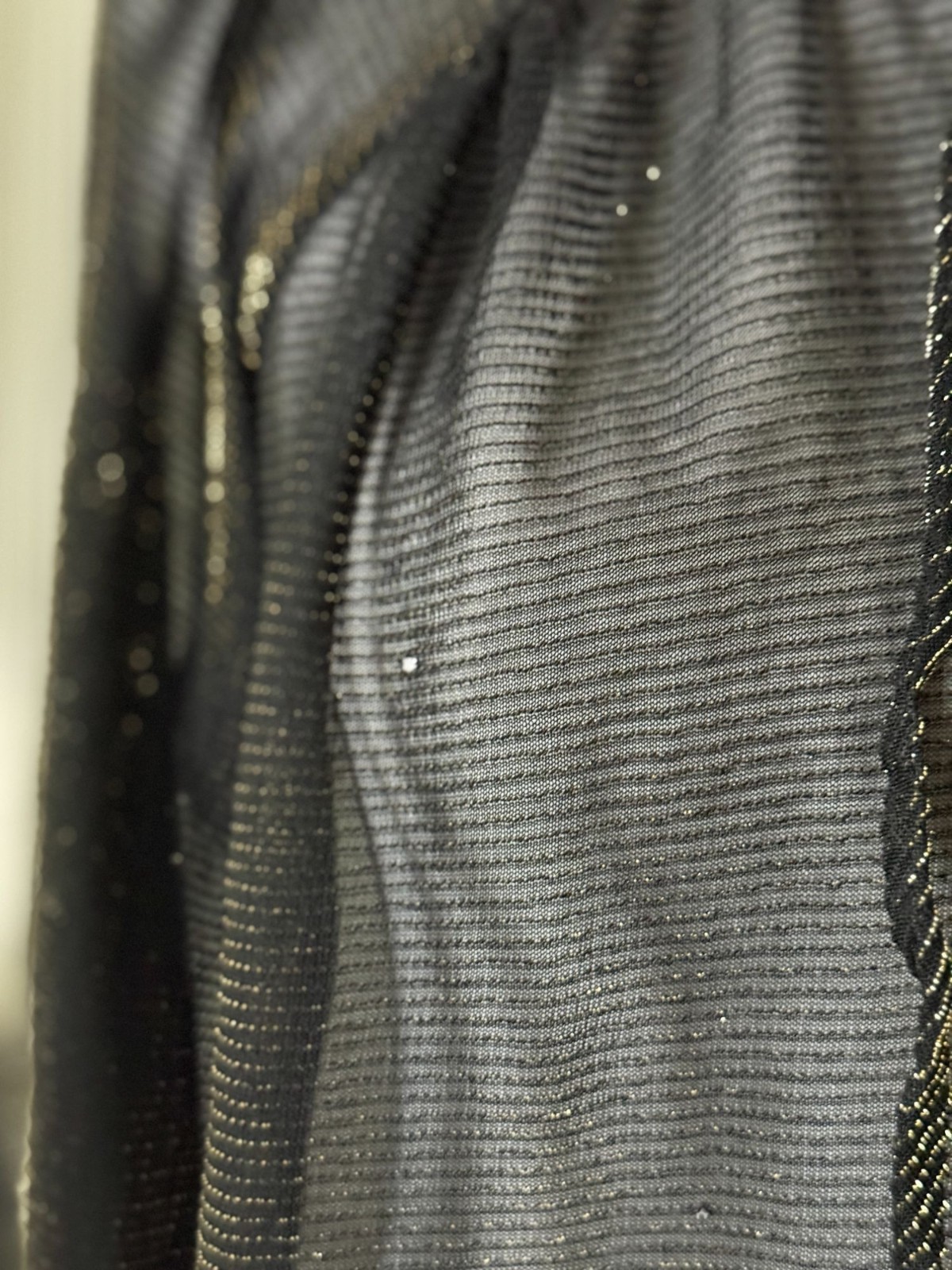 Vintage 1970s Black And Gold Sheer Blouse Top