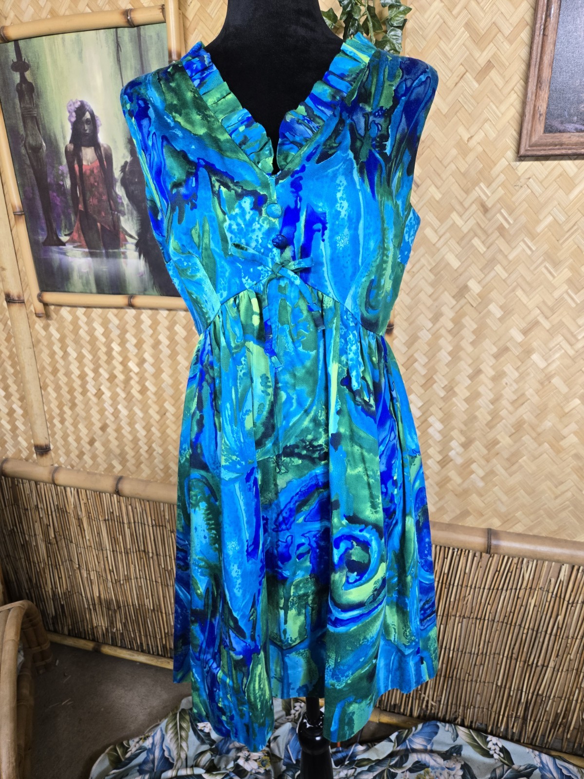 Vintage Waltah Clarke’s Hawaiian Aloha Dress w1283
