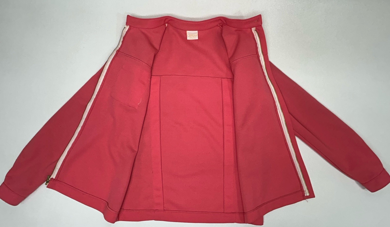 Vtg Rare 70-80s Catalina Two-Piece Pink Suit Full Zip Top Size 8 Pants Size 10