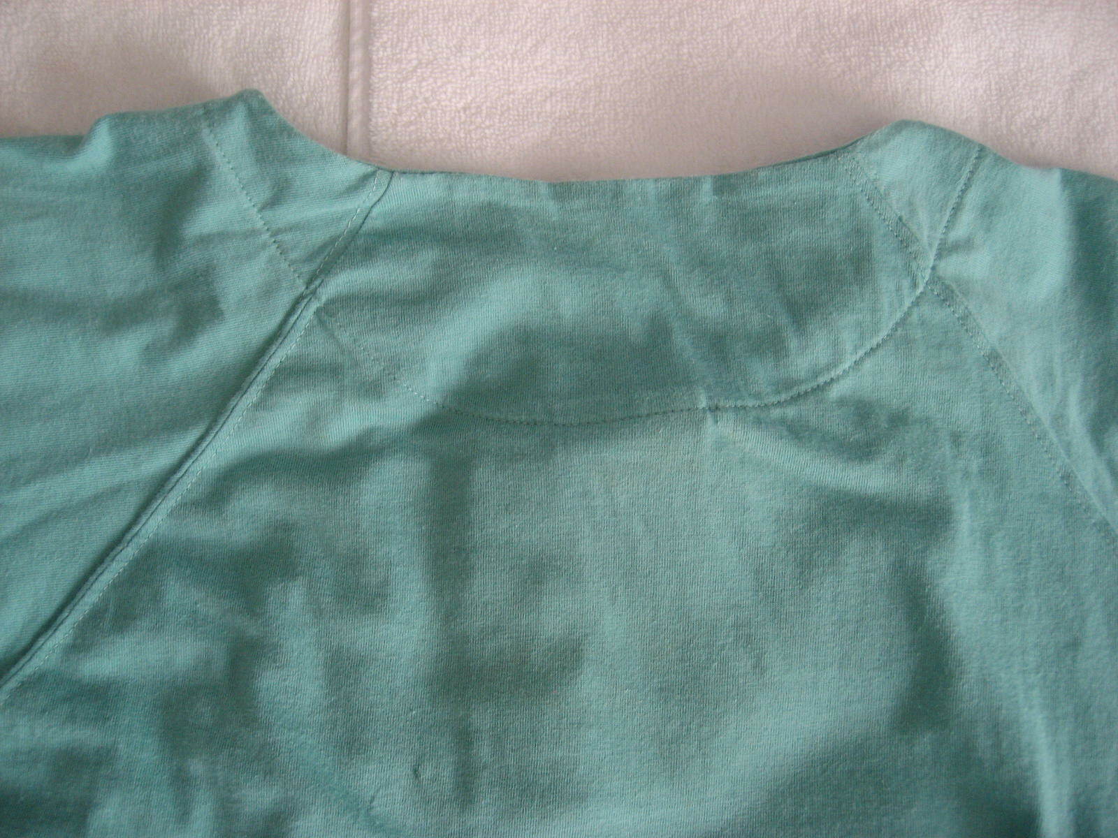 Late 1980s Vintage Laura Ashley Seafoam Green Aqua Cotton Knit Shirt Top Sz S/M