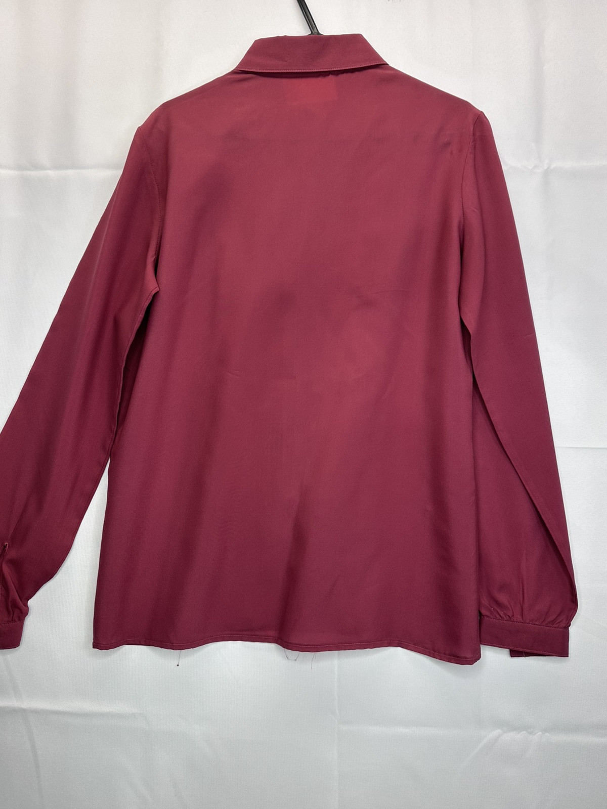 Vtg 1970’s Donkenny Maroon Red Blouse Front Pleats Secretary Geek Size 9/10