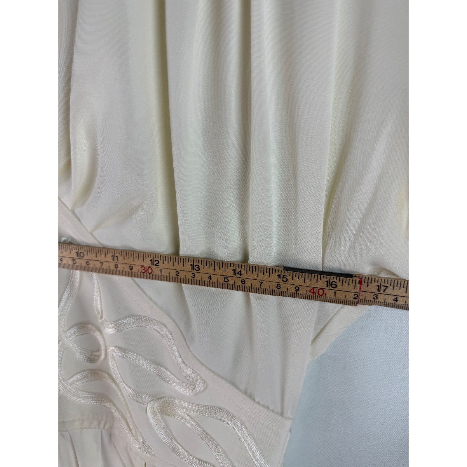 Miss Ashlee California Vintage Cream Soutache Embroidered Midi Dress Size 8