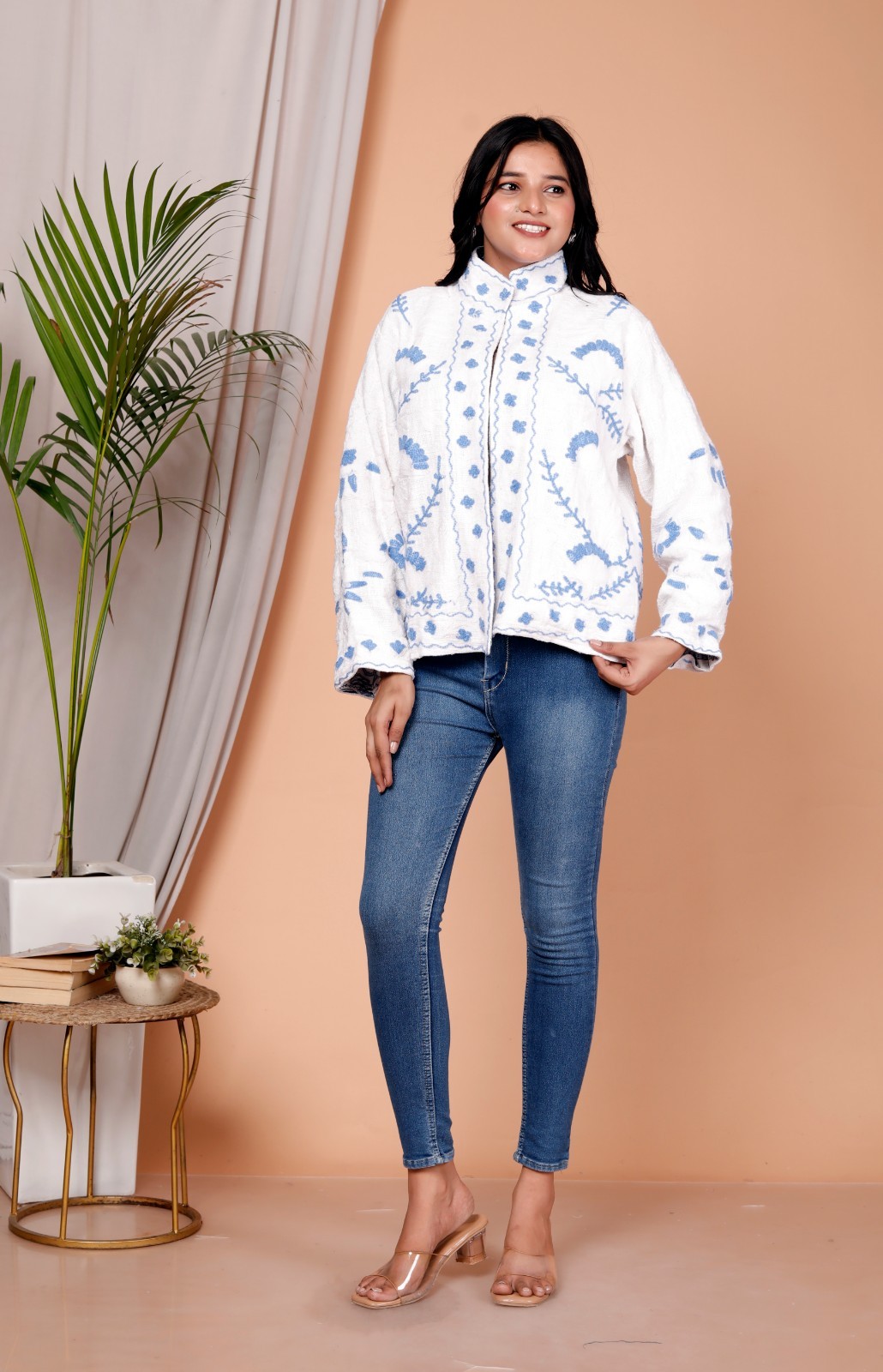 Boho Suzani Embroidery Handmade Jacket | Reversible Block Print Jacket Coat Gift