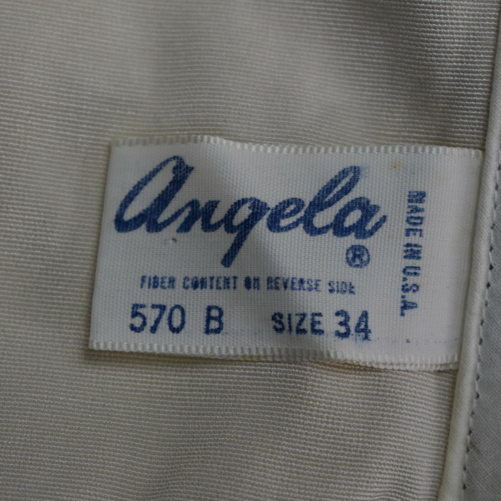 Vintage Angela Long Bra White Bustier 34B Style P570 with Original Box
