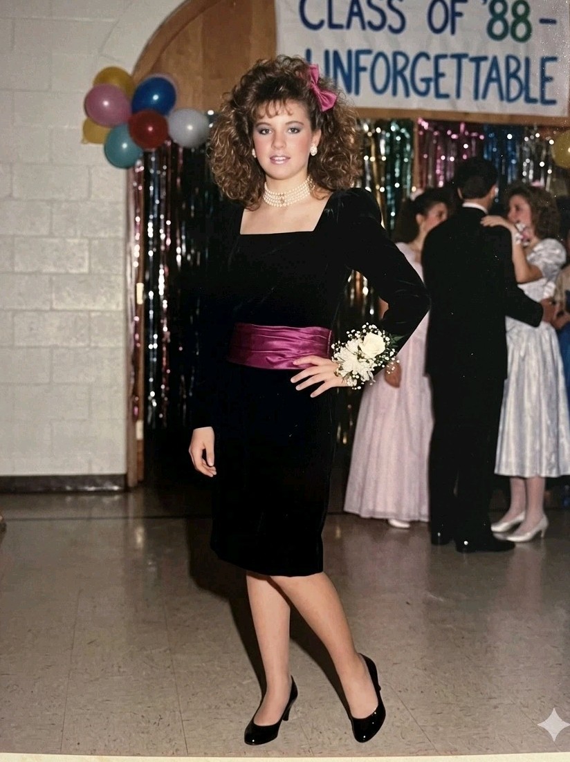 VTG Jessica McClintock Gunne Sax Black Velvet 80’s Prom Check Measurements